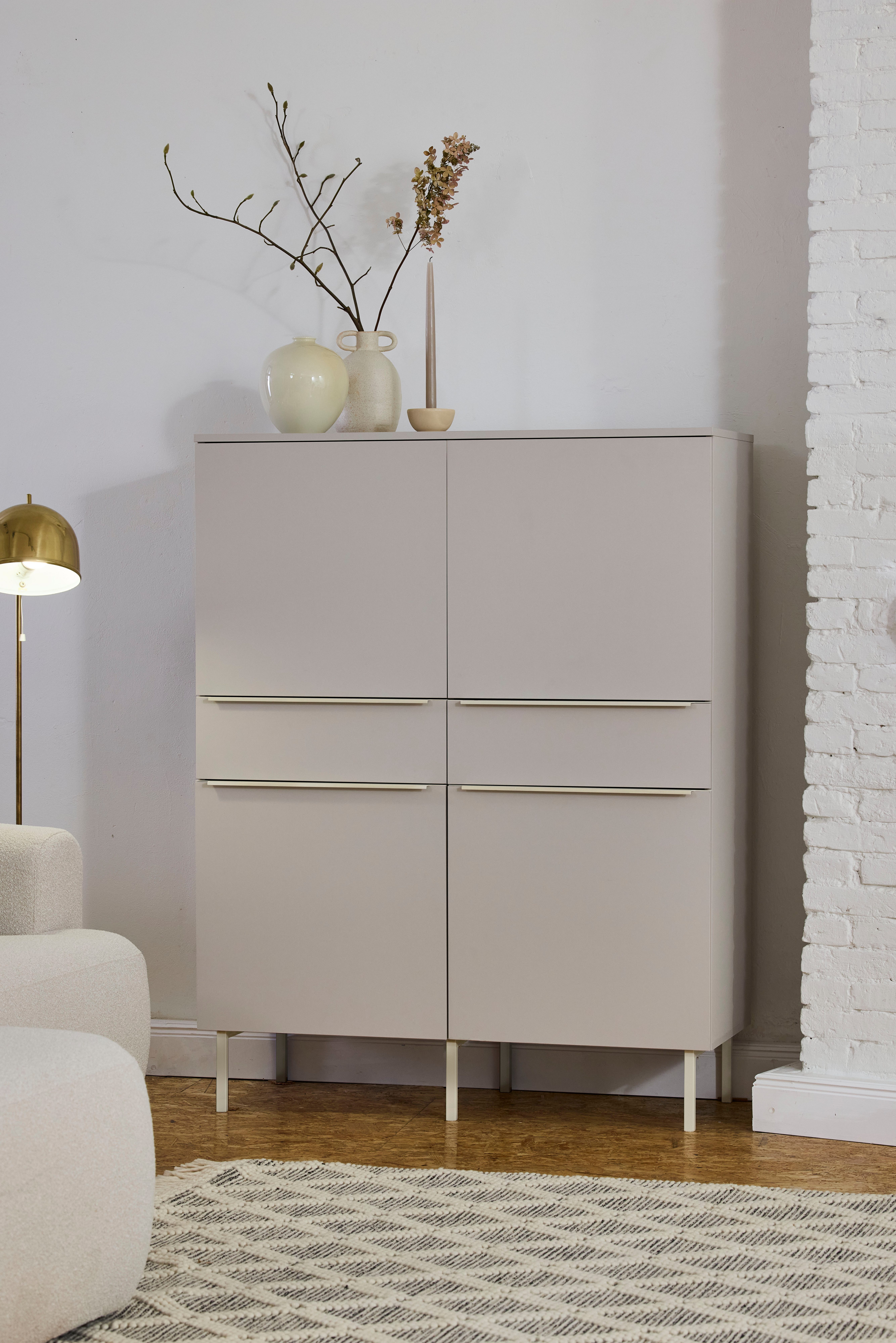 TOM TAILOR HOME Hochkommode, Highboard, Breite 110 cm,4 Türen,2 Schubladen, viel Stauraum