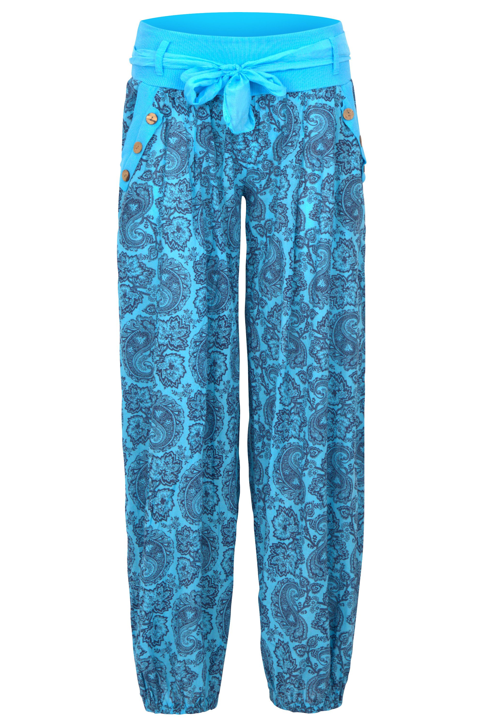 Haremshose malito Damen Pumphose mit Orient Print, leichte Stoffhose, Freizeith