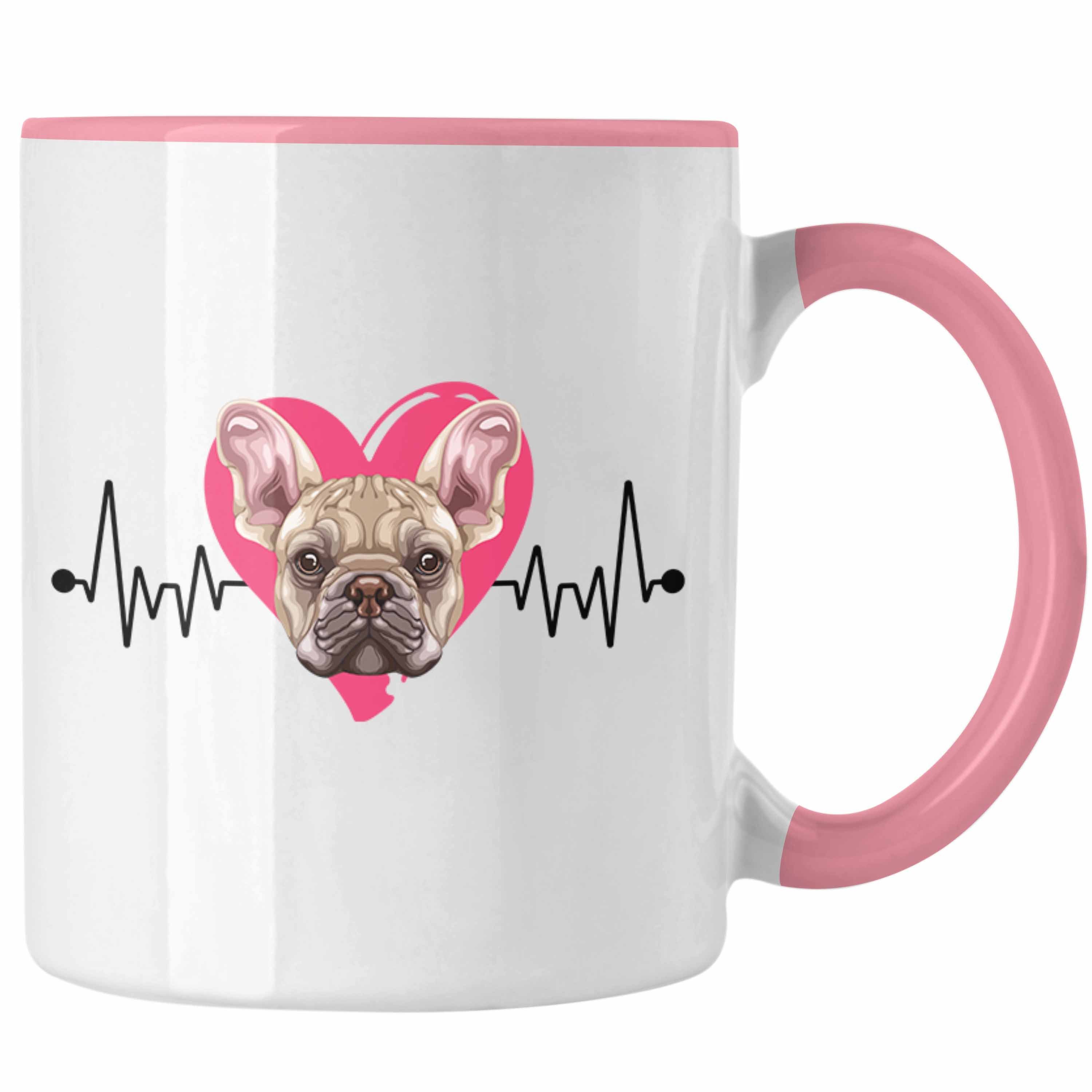 Trendation Tasse Französische Bulldogge Besitzer Tasse Geschenk Lustiger Spruch Geschen Rosa | Teetassen
