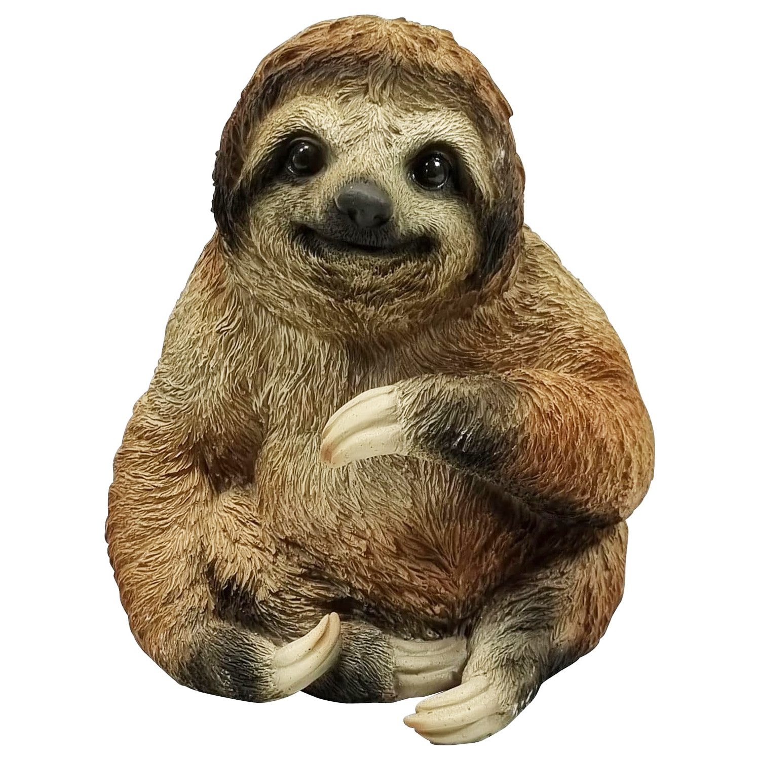 Fachhandel Plus Tierfigur Faultier Alois Dekofigur lebensechte Gartenfigur Indoor Outdoor (1x sitzend), realistische Details