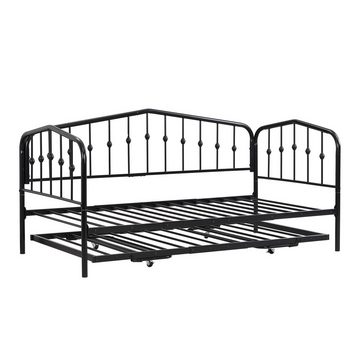 OKWISH Metallbett mit Ausziehbett. Zwei-in-Eins-Schlafsofa (Tagesbett 90 (180) x 200 cm), ohne Matratze