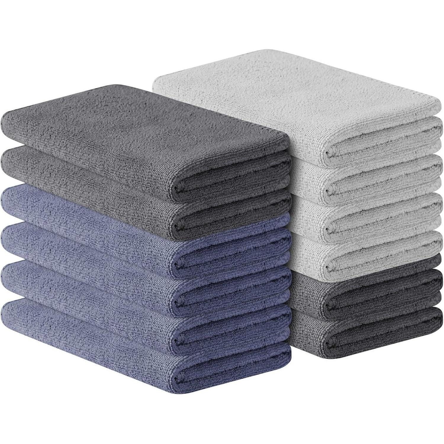 LuxusKollektion Sporthandtuch Microfaser Handtücher 12er Set für Sport & Reise, Sauna & Schwimmen