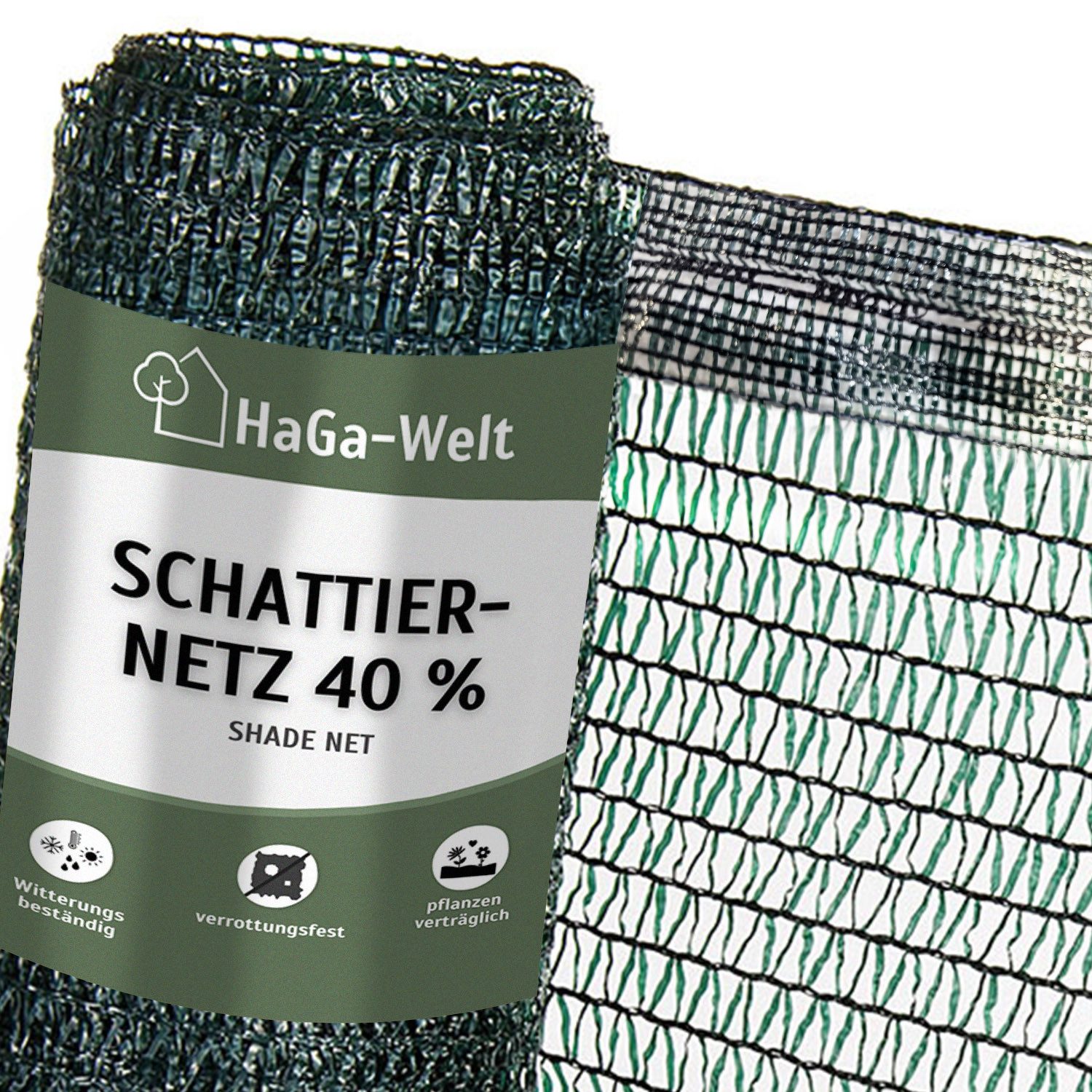 HaGa Schutznetz SCHATTIERNETZ 40% 1m x 5m Sonnenschutznetz, BxL: 1x5 m, (Gewebegewicht ca. 42 g/m², 40 % Schattierwirkung, Hohe), Sichtschutznetz, Abdecknetz, Multifunktionelles UV-stabilisiertes