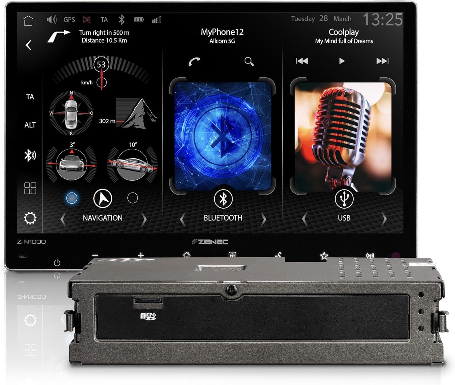 Zenec ZENEC 9" Infotainer, sep. Display, wireless GAA/CP Autoradio