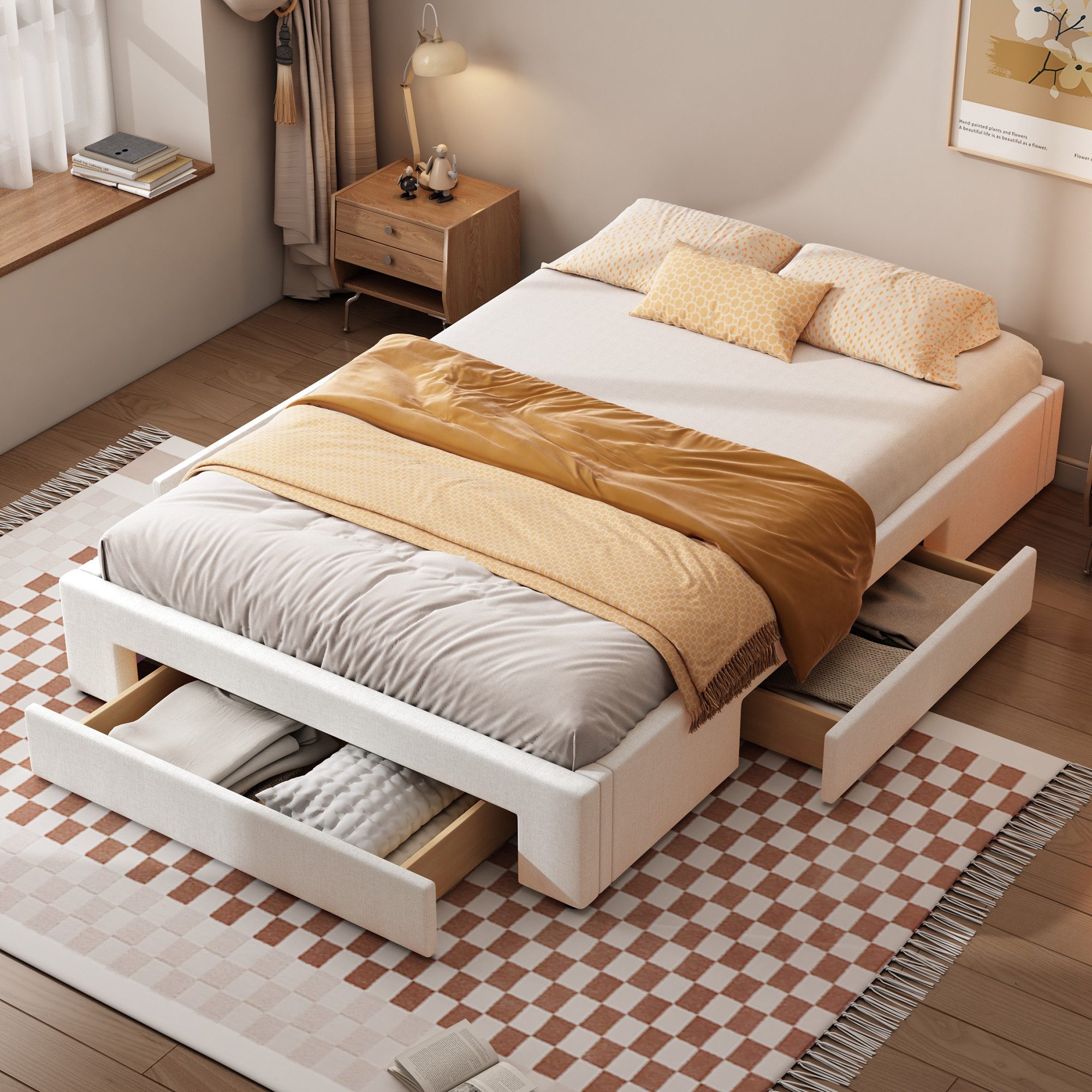 TavilaEcon Palettenbett Flachbett Doppelbett Jugendbett mit günstig online kaufen