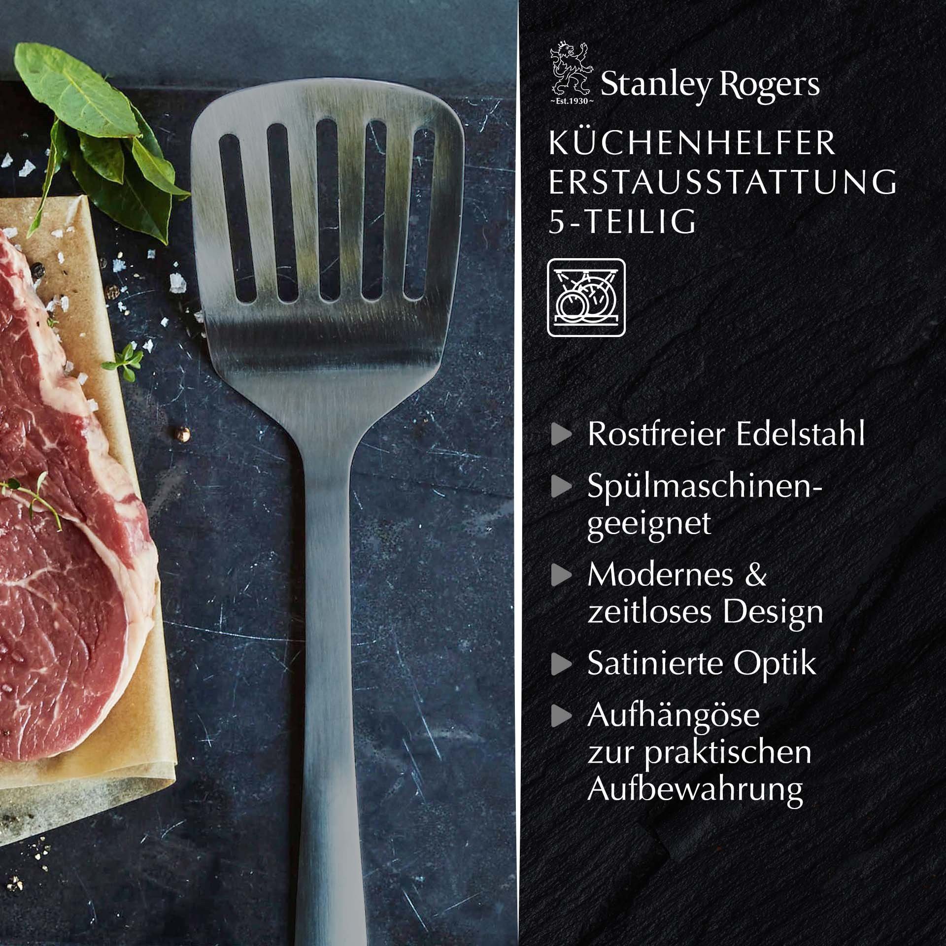 Stanley Rogers Kochbesteck-Set Küchenhelfer-Set, Edelstahl-Kochutensilien, Satin