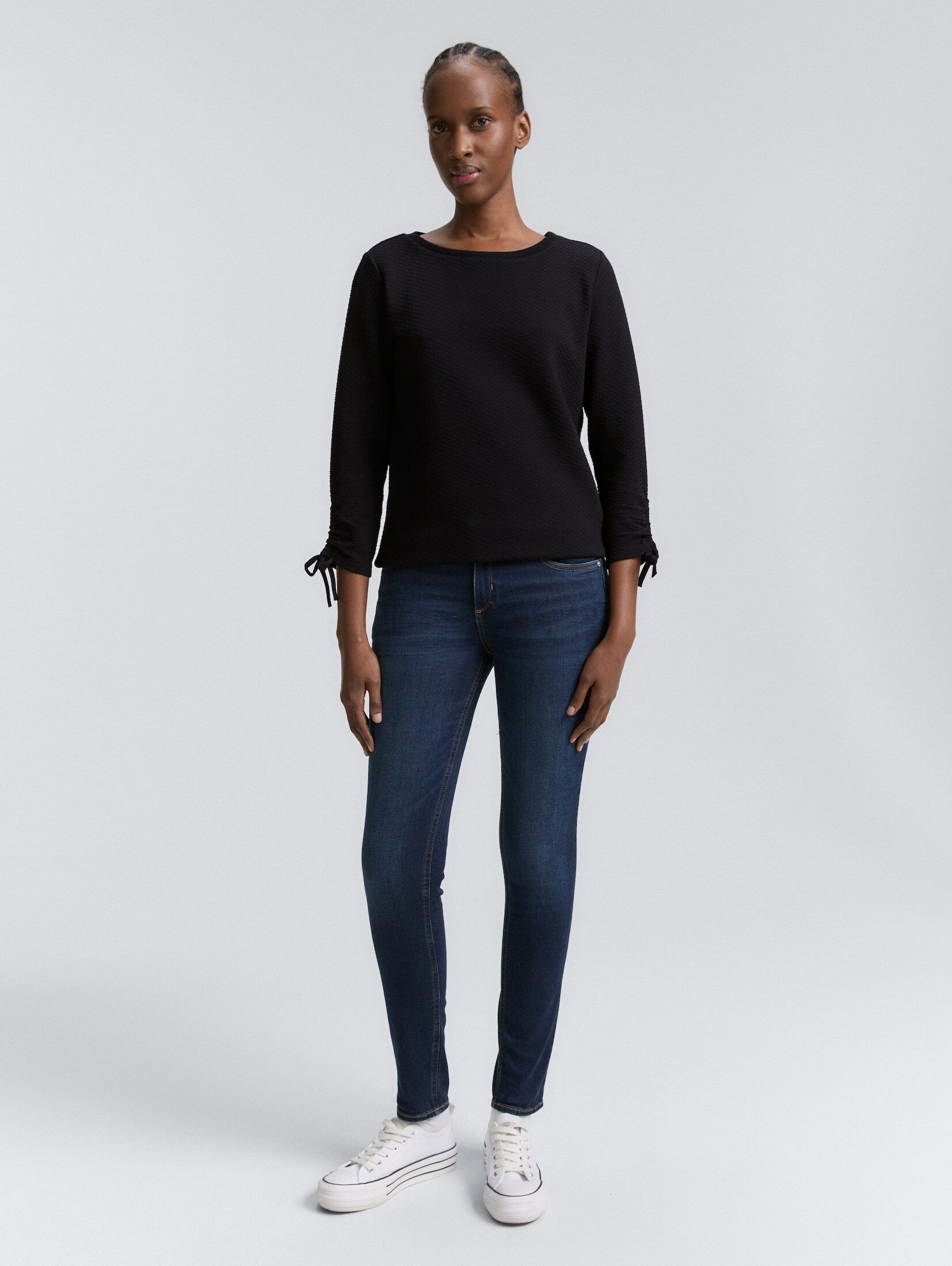TOM TAILOR Denim Sweatshirt Strick & Sweatshirts Slim Fit Sweatshirt mit Raffärmeln