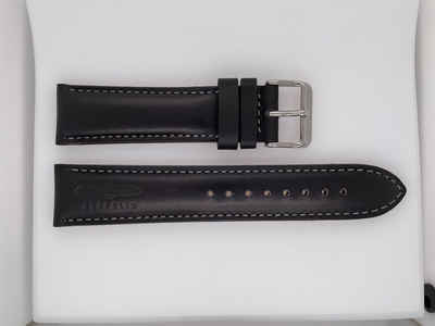 ZEPPELIN Uhrenarmband Leder schwarz mit Zeppelin Logo auf Band, Zeppelin Logo auf Band