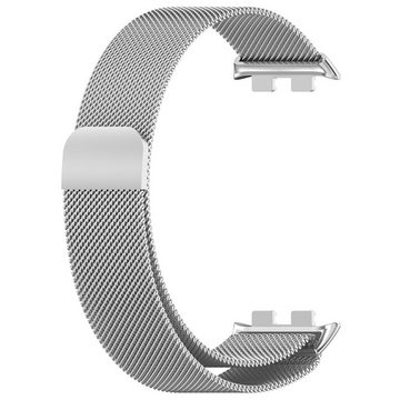 Wigento Smartwatch-Armband Für Honor Band 9 Metall Stahl Mesh Ersatz Armband mit Magnetverschluss