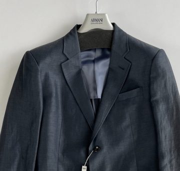 ARMANI COLLEZIONI Sakko Armani Collezioni Silk Lino Seide Leinen Sakko Regular Blazer Jacke Bl