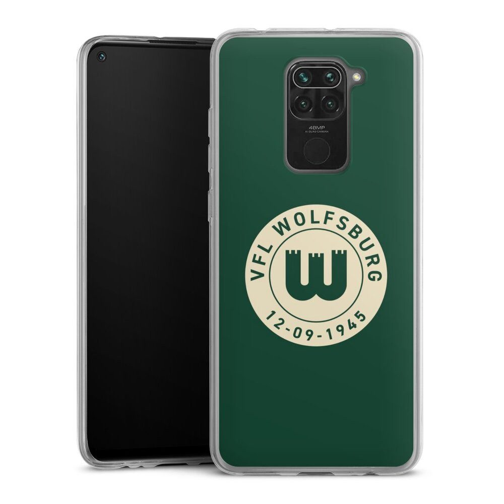 DeinDesign Handyhülle VfL Wolfsburg 80 Jahre Offizielles Lizenzprodukt, Xiaomi Redmi Note 9 Slim Case Silikon Hülle Ultra Dünn Schutzhülle
