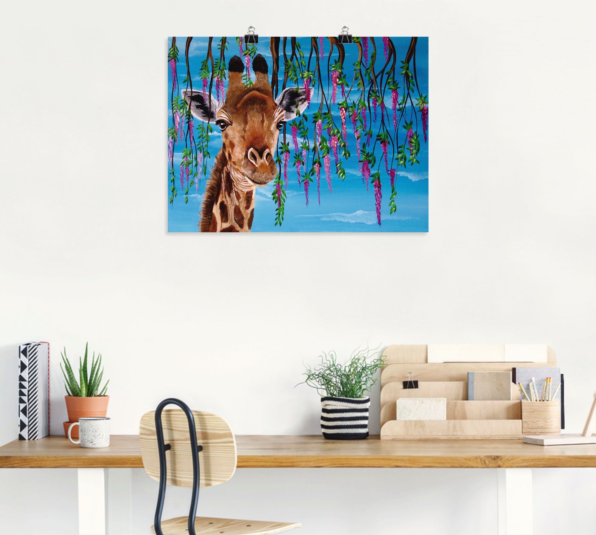Wandaufkleber Wandbild Größen in (1 St), Leinwandbild, Giraffe, Poster oder Wildtiere als Alubild, versch. Artland