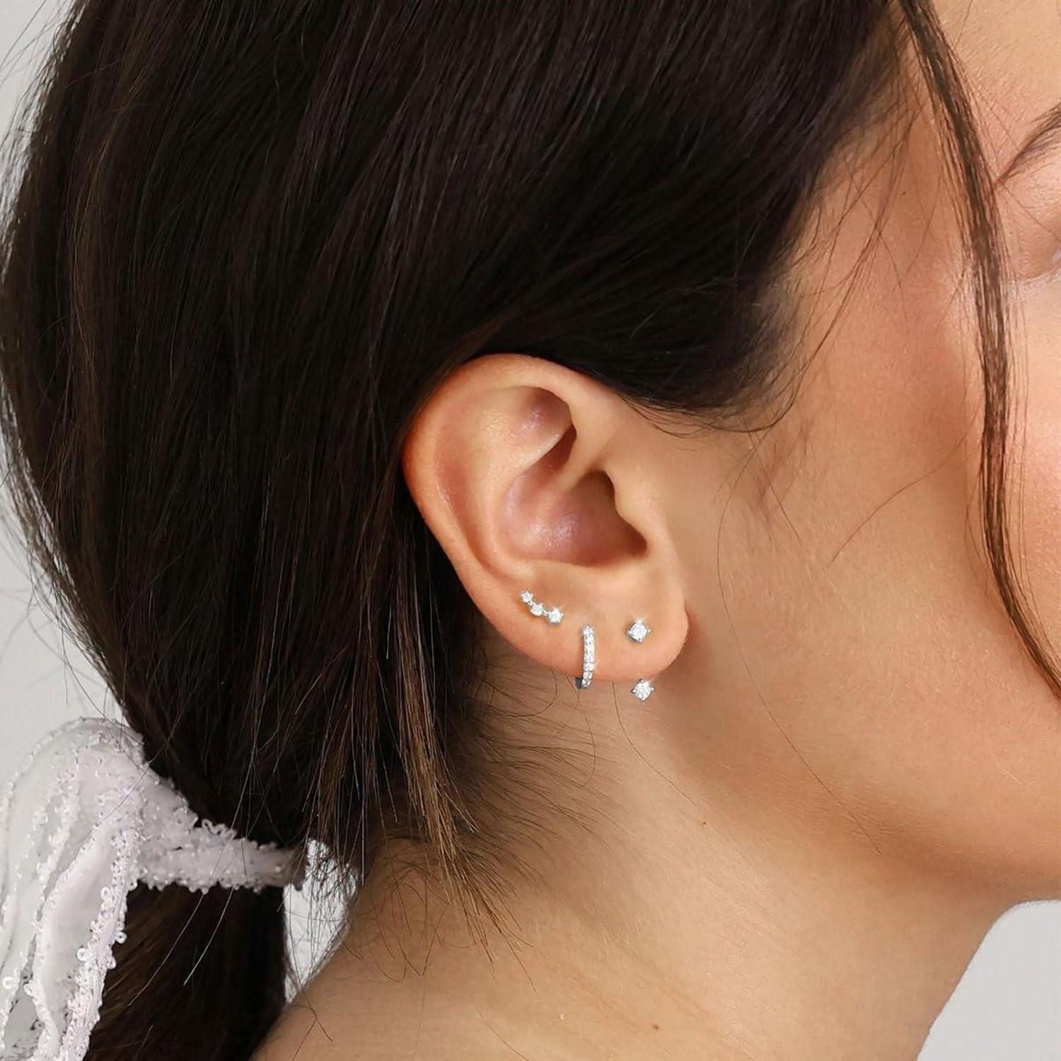 LuxusKollektion Schmuckset Ohrringe Silber 925 14K Vergoldet Damen Klein Se günstig online kaufen