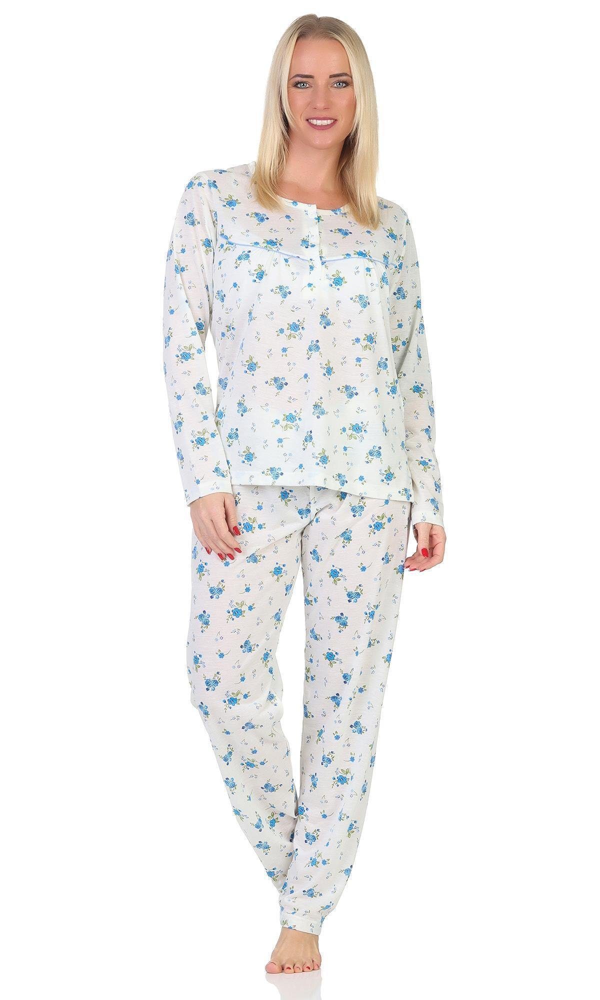 EloModa Pyjama Damen Pyjama Hose & Langarmshirt Schlafanzug; Gr. M L XL 2XL (2 tlg)