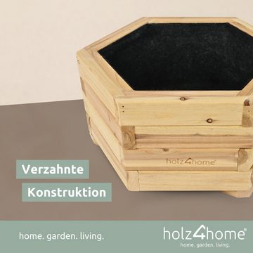 holz4home Pflanzkübel Outdoor S I 6-Eckig aus Tannenholz I Blumentopf Terrasse aus Holz