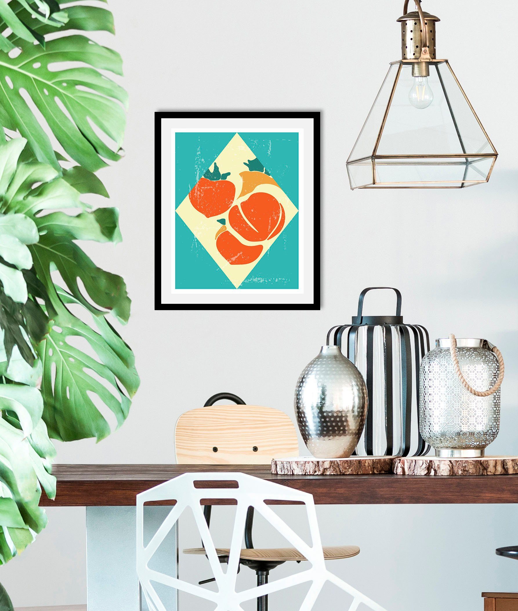 queence Bild Fine, Abstrakt, Essen, Figuren, Kunst, Lebensmittel, Obst, Obst Bilder (1 St), gerahmt