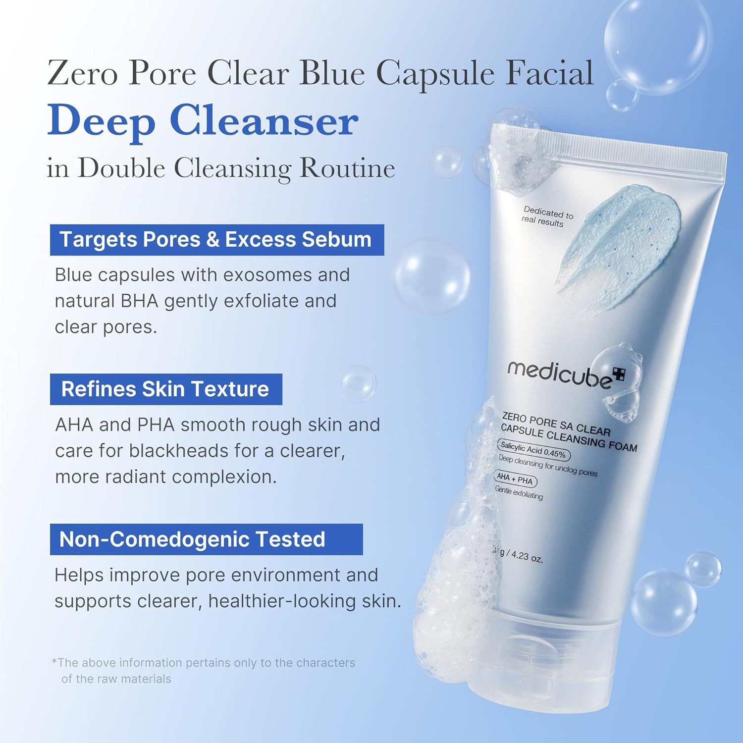 Medicube Gesichts-Reinigungsschaum Zero Pore SA Clear Capsule Cleansing Foam 120g – Deep Cleansing mit, AHA, BHA, PHA & Exosomen – Porentiefer Reinigungsschaum
