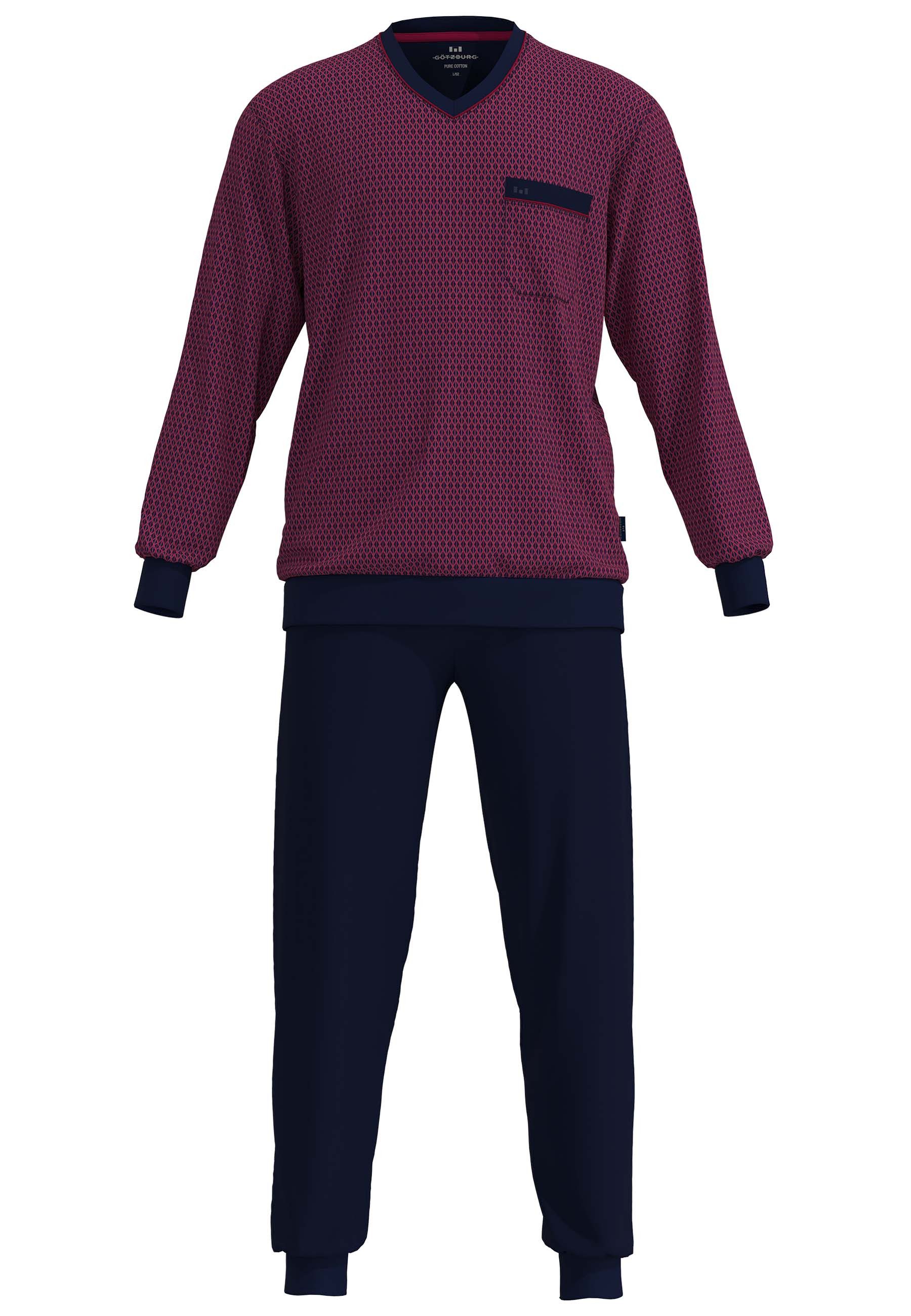 GÖTZBURG Schlafanzug Kos (2 tlg) mit V-Ausschnitt, lange Ärmel und Brusttas günstig online kaufen