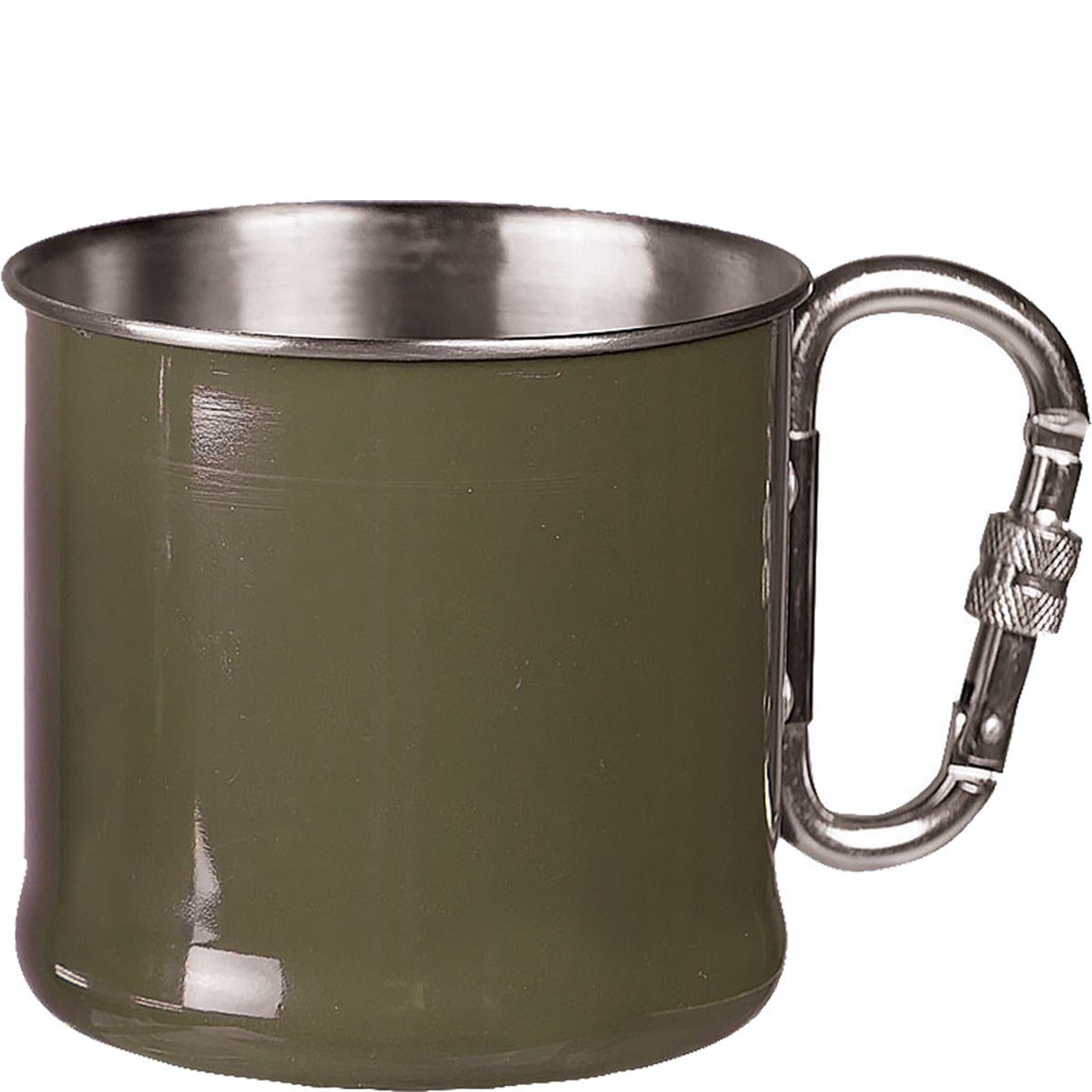 Mil-Tec Becher Militär Karabinerbecher Steel, Stahl (rostfrei)
