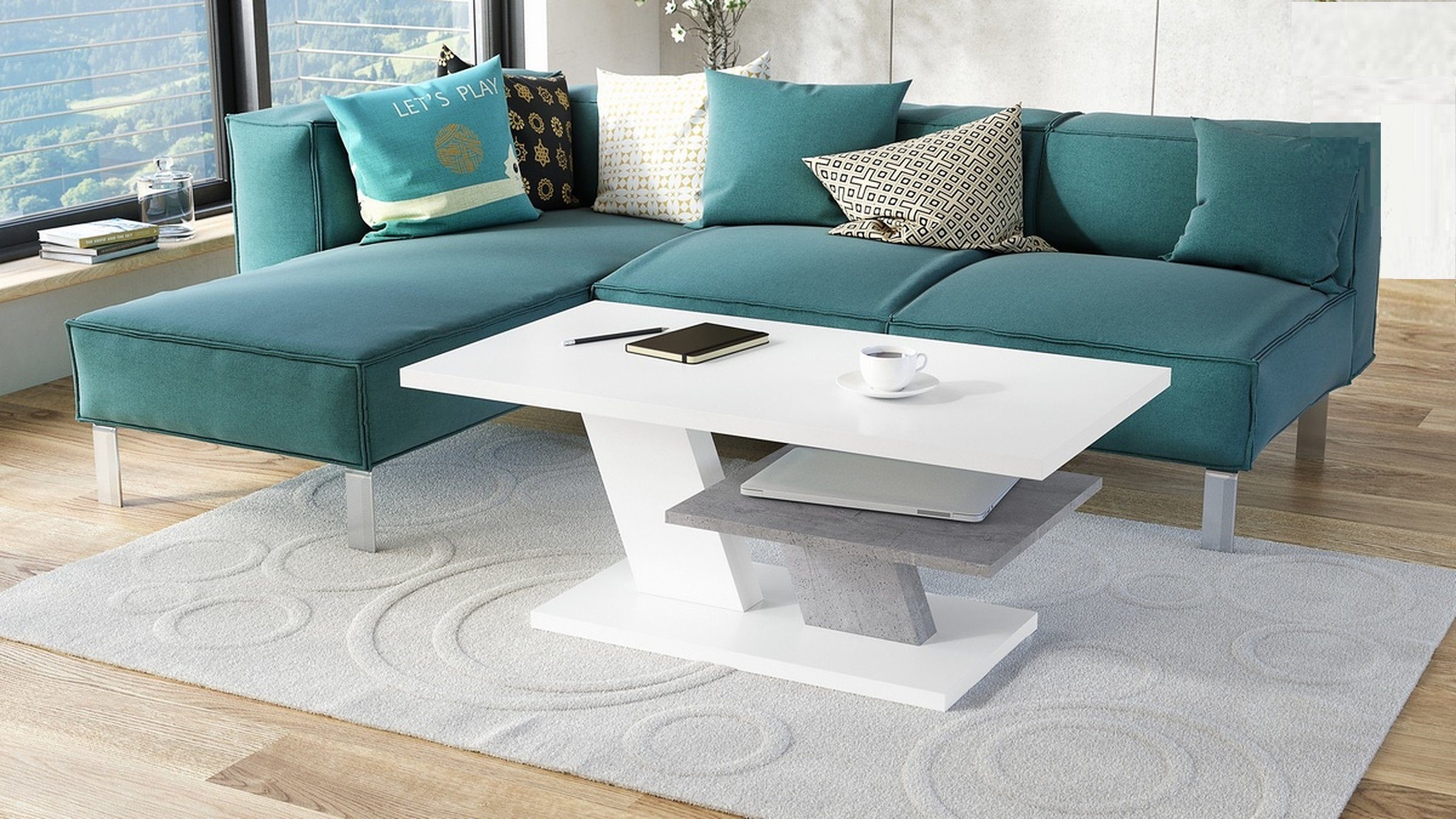 Mazzoni Couchtisch Cliff Weiß matt / günstig online kaufen