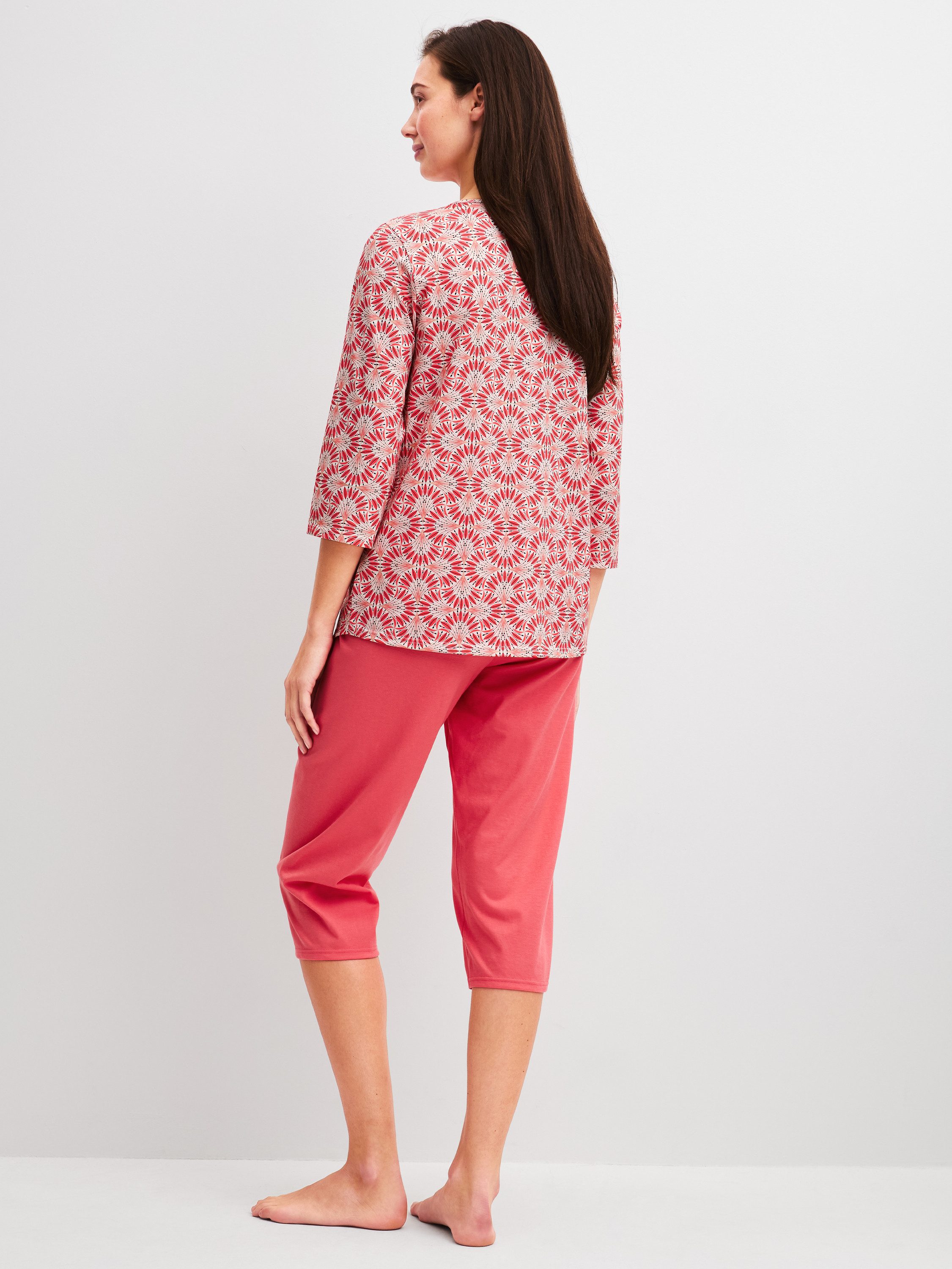 CALIDA Capri-Pyjama Cotton Special Damen (2 tlg) 100% Baumwolle, atmungsaktiv, hautfreundlich, pflegeleicht