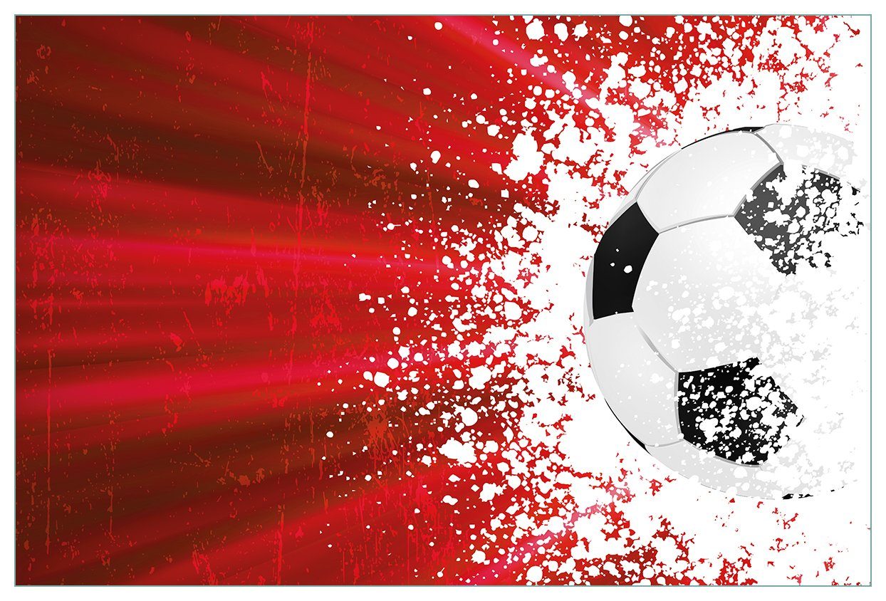 in Fußball Splashing Wallario (1-tlg) rot, Design - Küchenrückwand