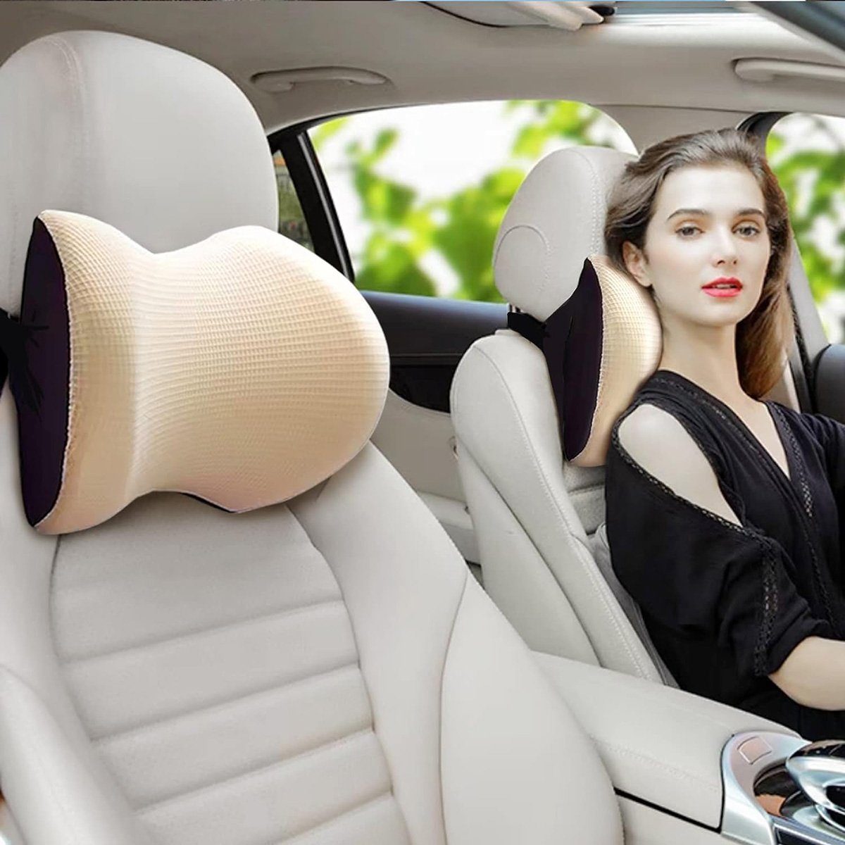 Auto Nackenkissen zum Fahren  Auto Kopfstütze Kissen Memory Foam