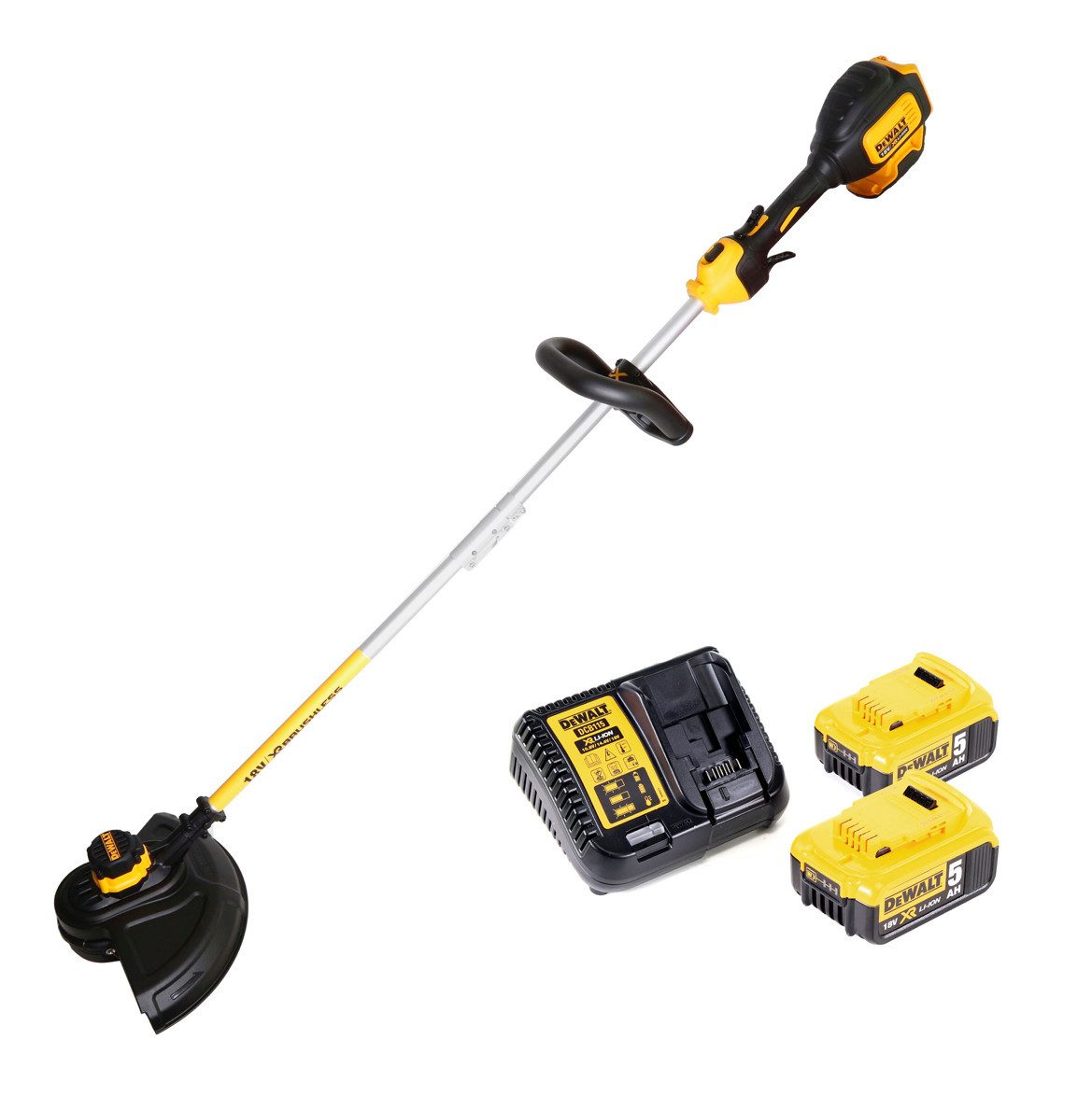 DeWalt Akku-Rasentrimmer DCM 561 PBS Akku Rasentrimmer 18V Brushless + 2x Akku 5,0Ah