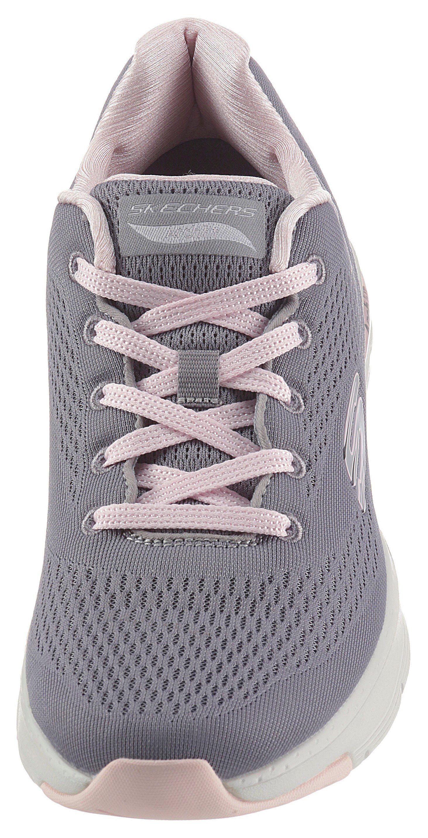 FIT ARCH Logo-Emblem grau-rosa seitlichem Sneaker Skechers mit