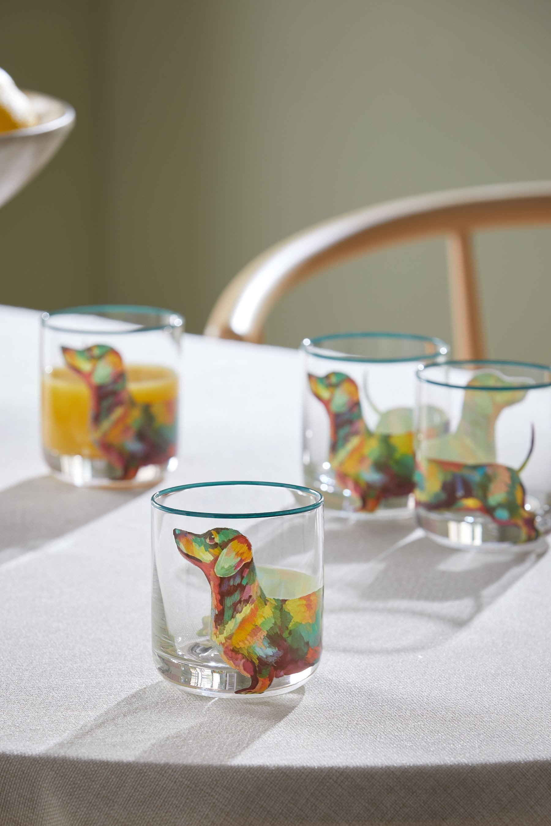 Next Tumbler-Glas Whiskeygläser mit Dackelmotiven, 4er-Set, 4-tlg., Glas