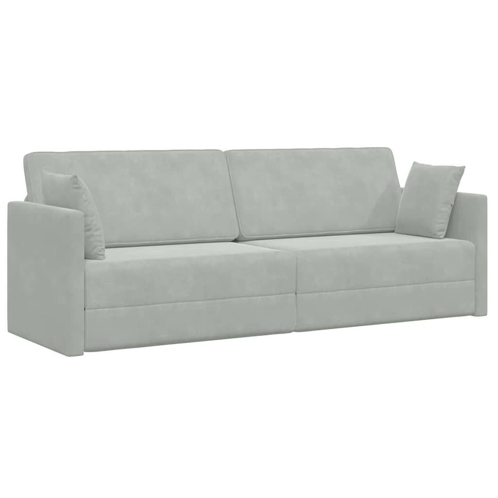 vidaXL Sofa Boden-Sofa-Bett Hellgrau 213 x 70 x 77 cm Samt, 1 Teile günstig online kaufen