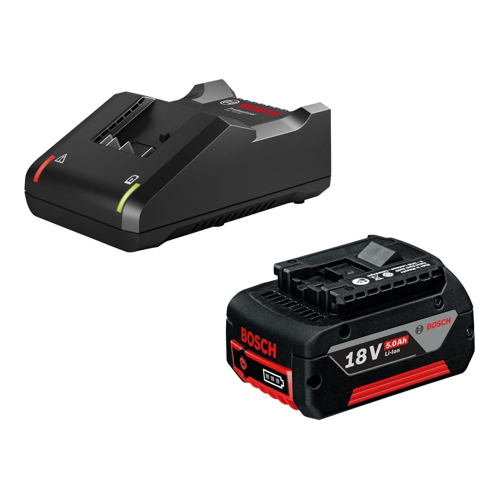 BOSCH Bosch Akku-Starter-Set GBA / 1x 5,0 Ah Akku + Ladegerät GAL 18V-40 Werkzeug-Akku-Ladetechnik