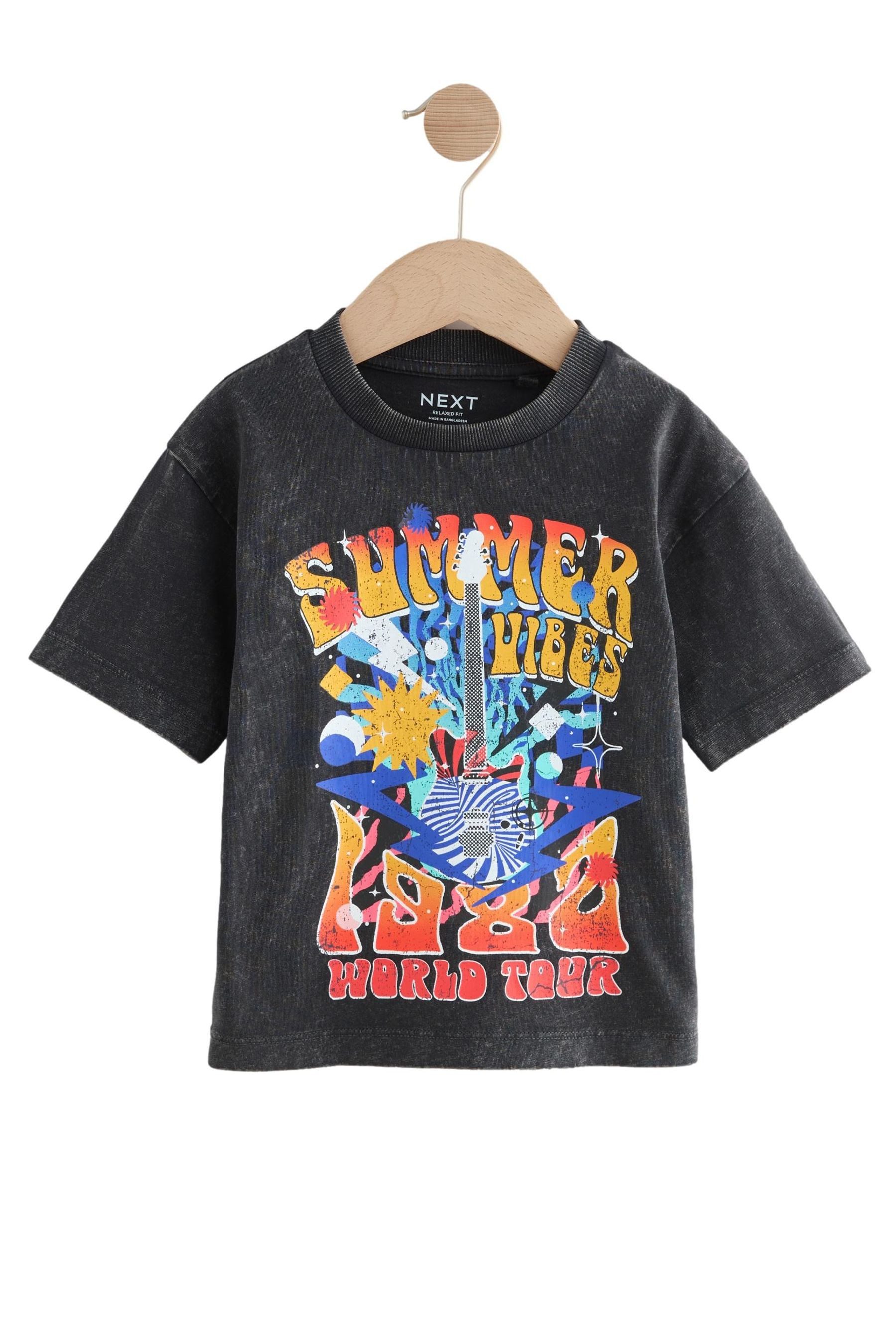 T-Shirt Kurzarm-T-Shirt mit Acid-Waschung aus Baumwolle