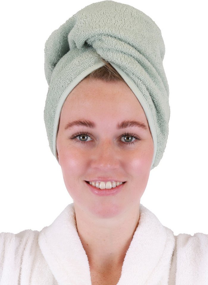 Betz Turban-Handtuch mit Knopf BERLIN Kopfhandtuch Haarturban, (1-St), mit Knopfverschluss