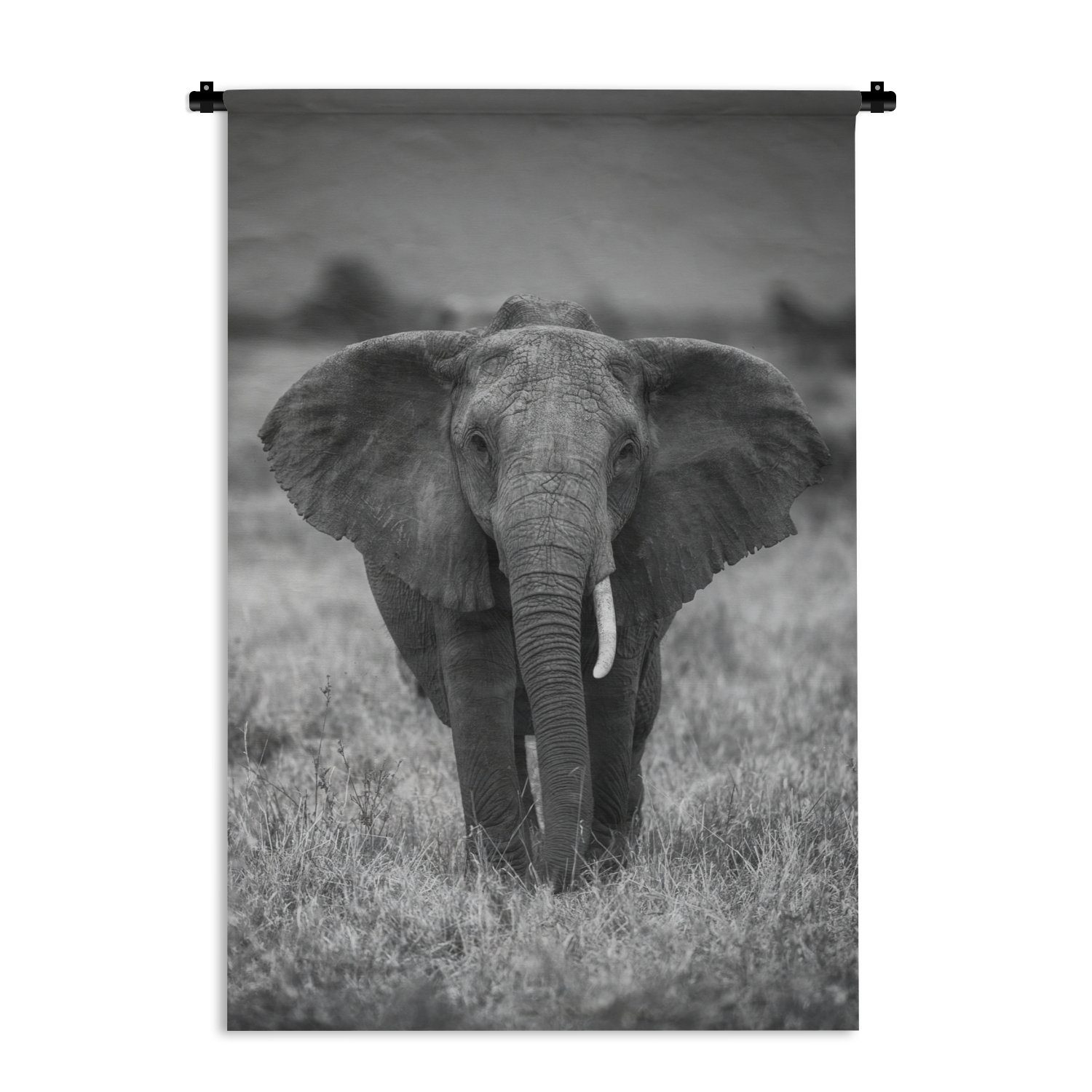 MuchoWow Wanddekoobjekt Elefant - Tiere - Safari - Wildtiere, Wanddeko für Wohnzimmer, Schlafzimmer, Kleid, Wandbehang, Kinderzimmer