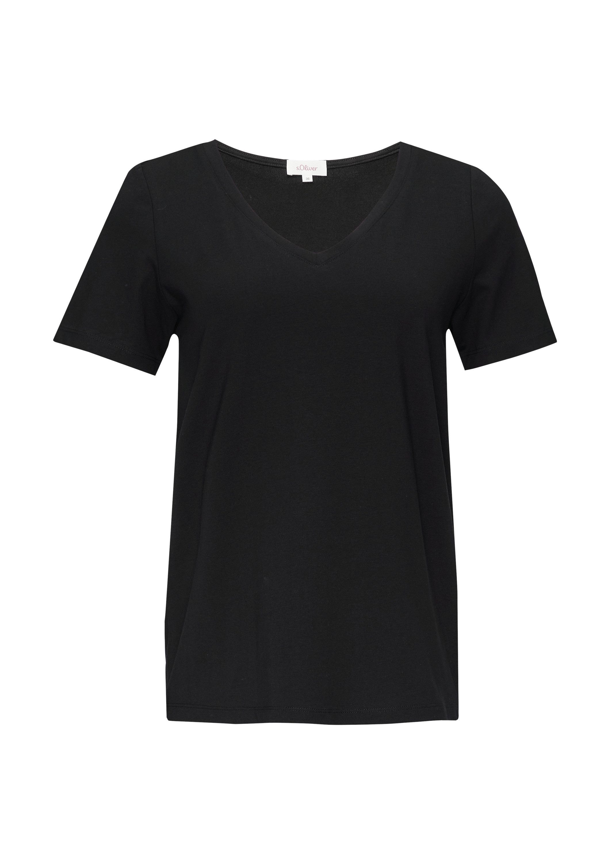 s.Oliver Kurzarmshirt T-Shirt T-Shirt mit V-Ausschnitt günstig online kaufen