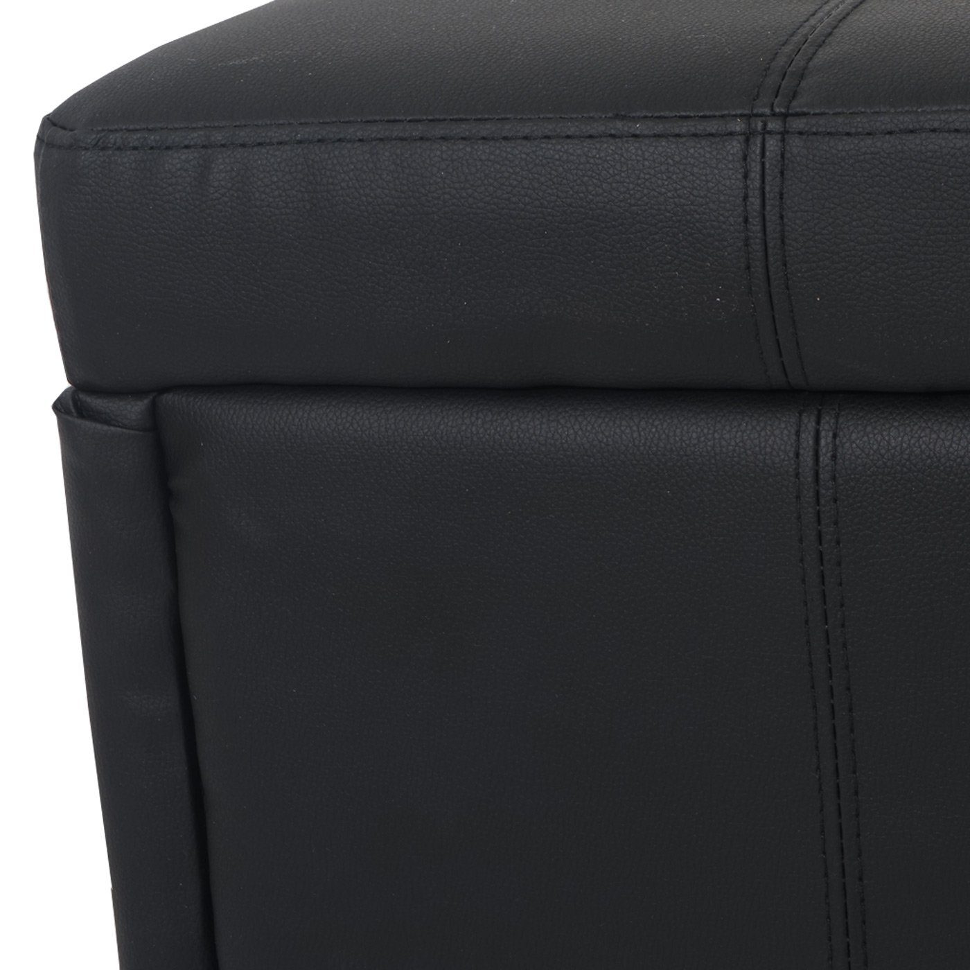 Aufbewahrungsfach Gepolsterte Truhe schwarz-matt aufklappbaren Deckel, Mit MCW Sitzfläche, Kriens,