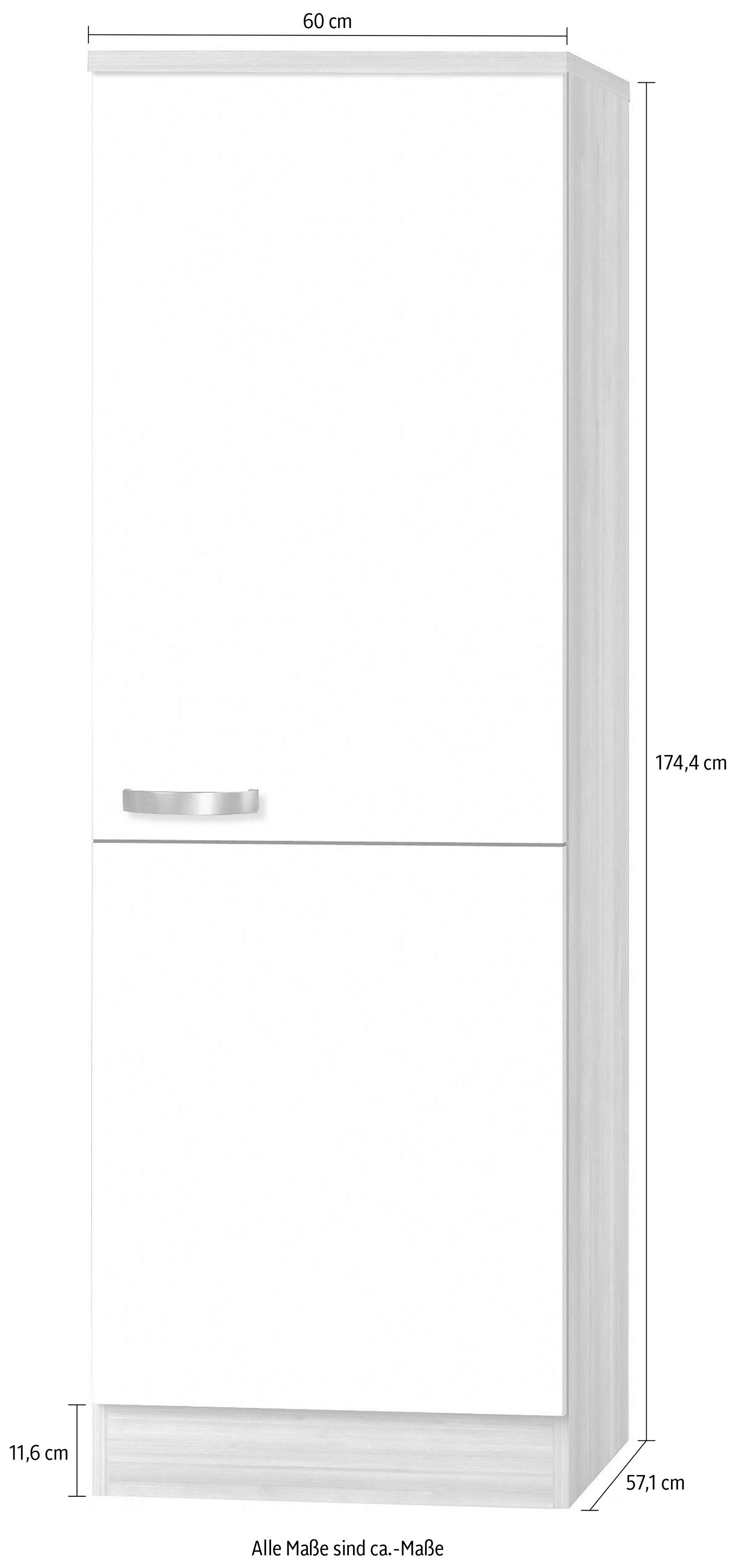 OPTIFIT Hochschrank Faro, mit 60 cm Glanz Breite weiß Metallgriff