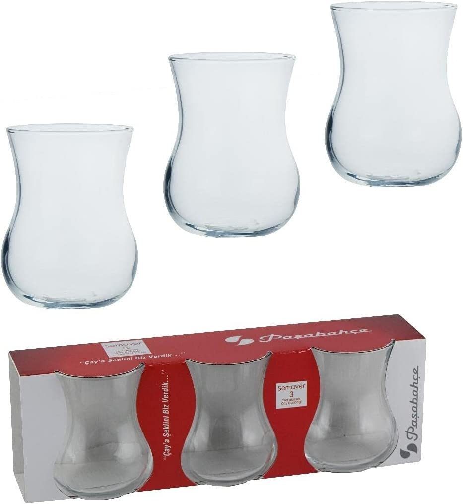 Pasabahce Teeglas 42801 3er-Set Samovar Teegläser-Set Semaver Cay Bardagi Teetasse, 3-tlg.