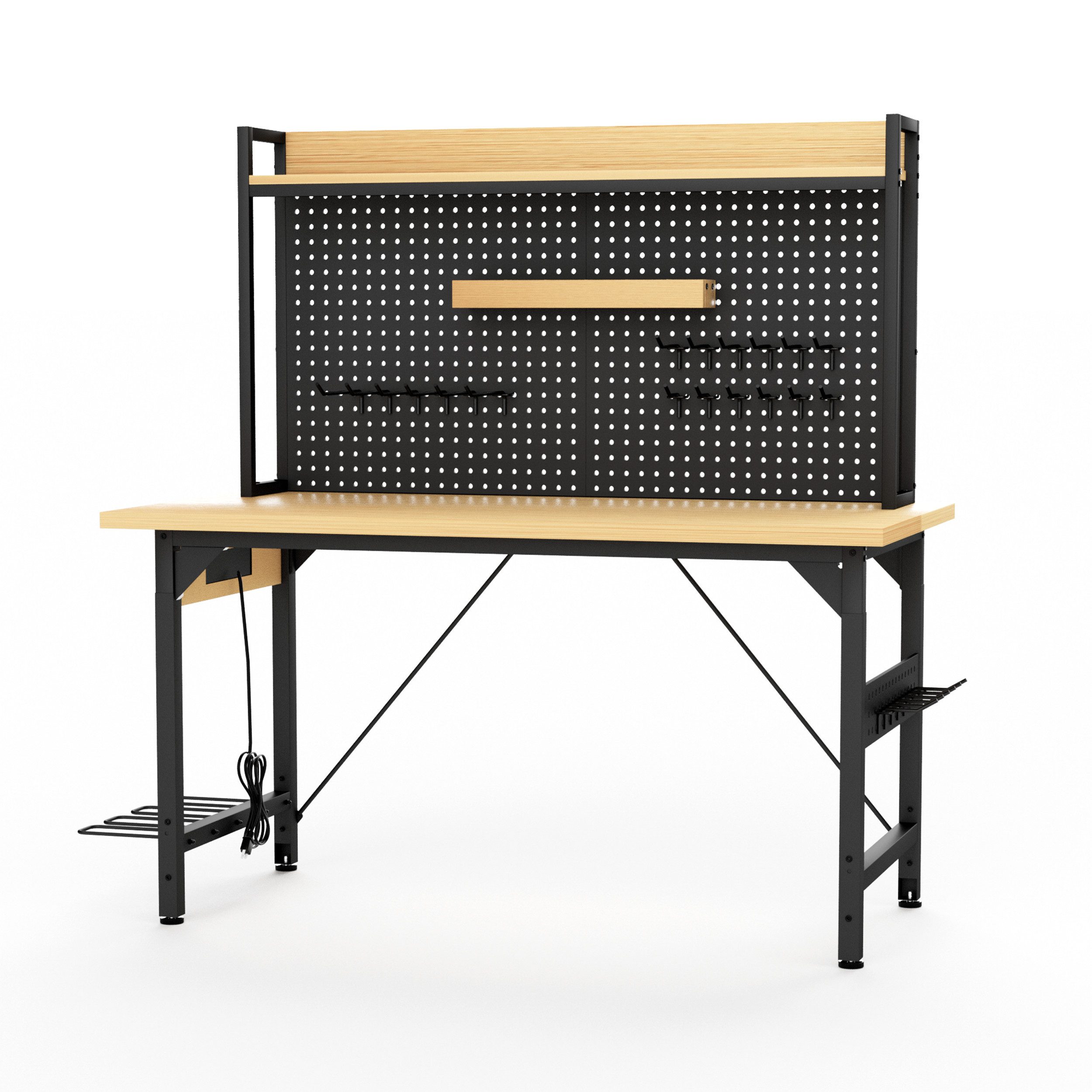 Fine Life Pro Werkbank 120 cm höhenverstellbare Werkbank mit Lochwand