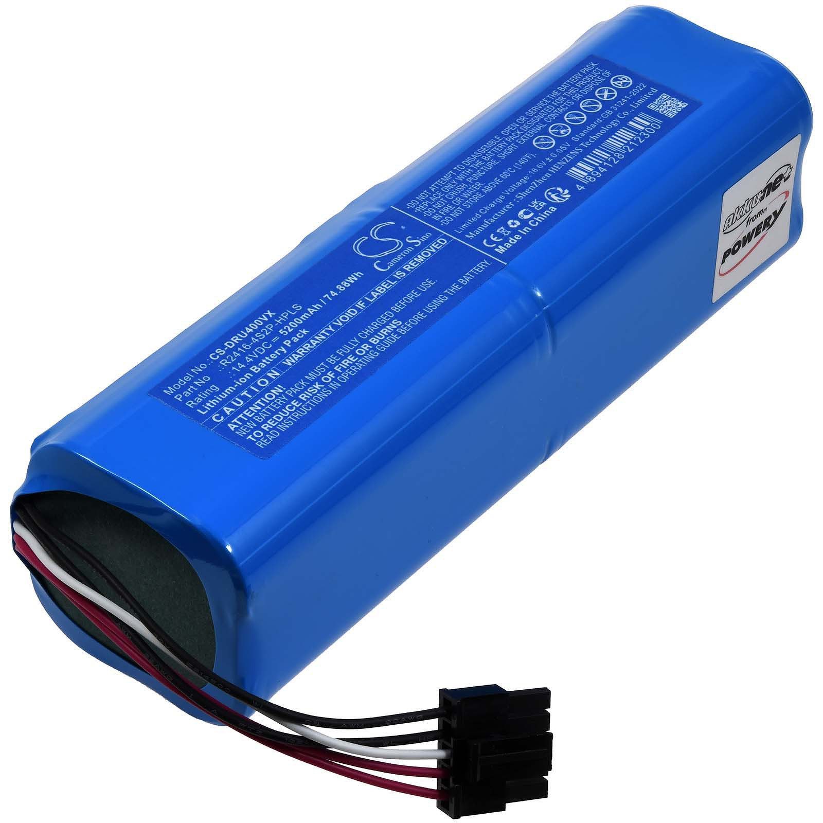 Powery Akku für Dreame Typ R2416-4S2P-HPLS Staubsauger-Akku 5200 mAh (14.4 V)