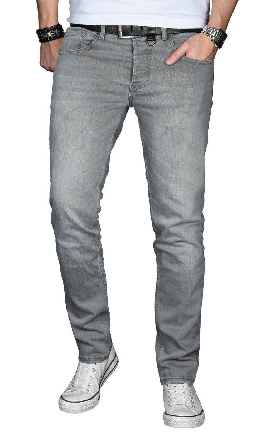 Alessandro Salvarini Straight-Jeans ASMinero Slim Fit Jeans mit 2% Elasthan hellgrau