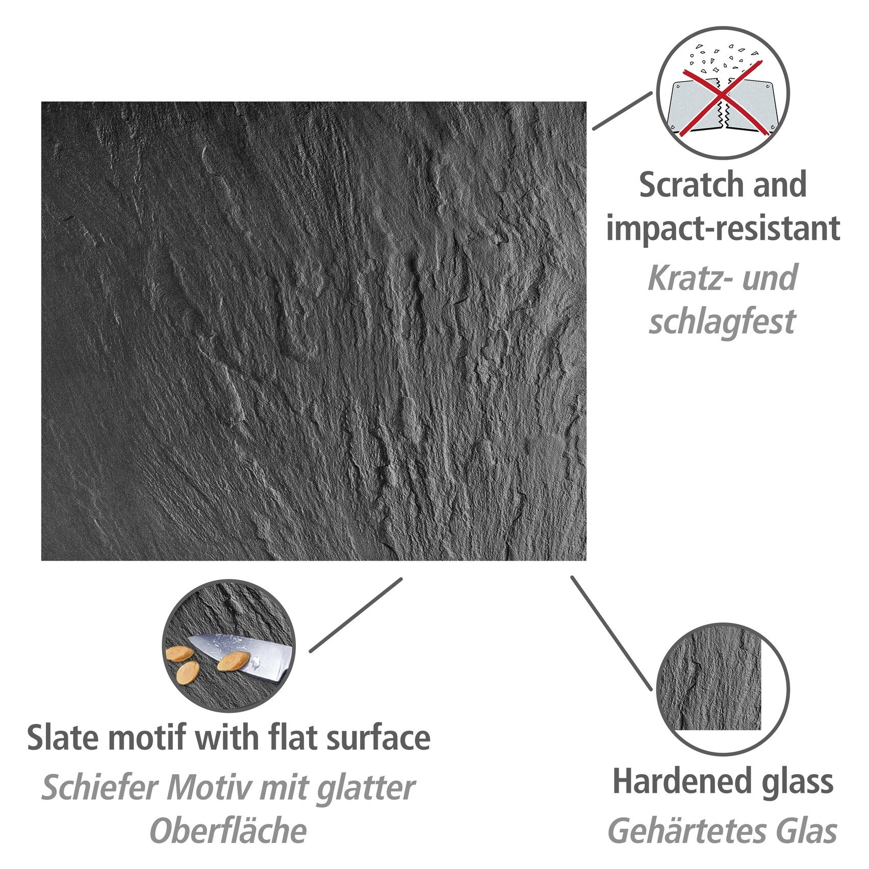 WENKO Küchenrückwand Modell Schiefer, Spritzschutz für Herd oder Spüle in S günstig online kaufen