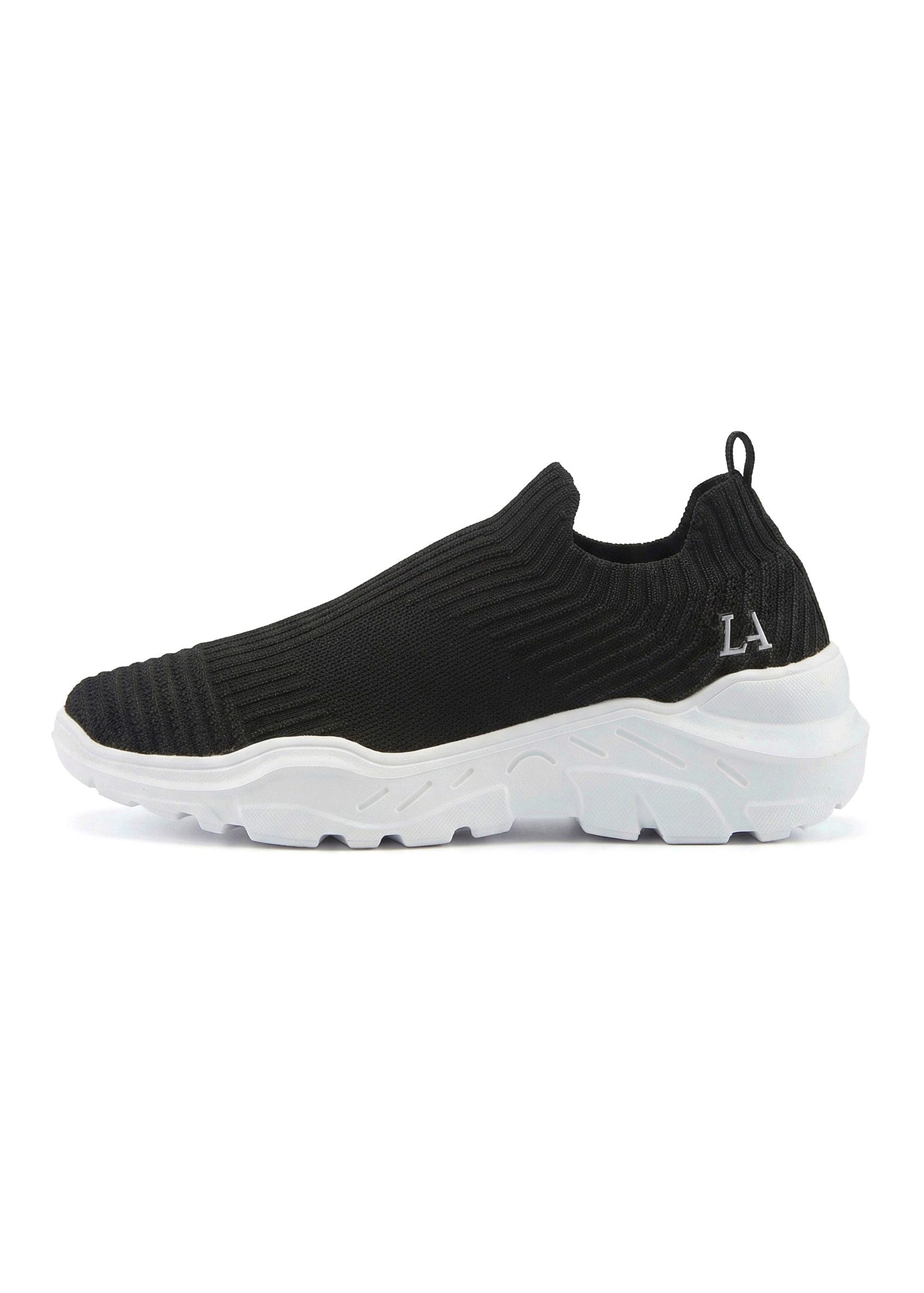 LASCANA Slip-On-Sneaker, Sneaker Halbschuh, Slipper, Freizeitschuh zum Reinschlüpfen VEGAN