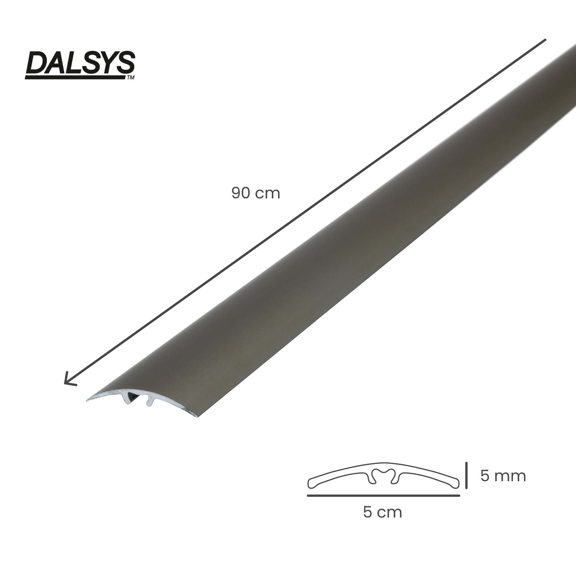 Dalsys Übergangsprofil Anpassungsprofil zum Schrauben inkl. Befestigungsmaterial (90cm x 50mm in der Farbe Champagner, 1-St), aus Aluminium – Bild 3 von 5