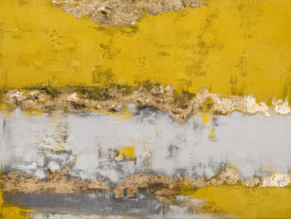 ArtUniverse Gemälde Interpretation von Gelb 90 x 120 cm, Abstrakt