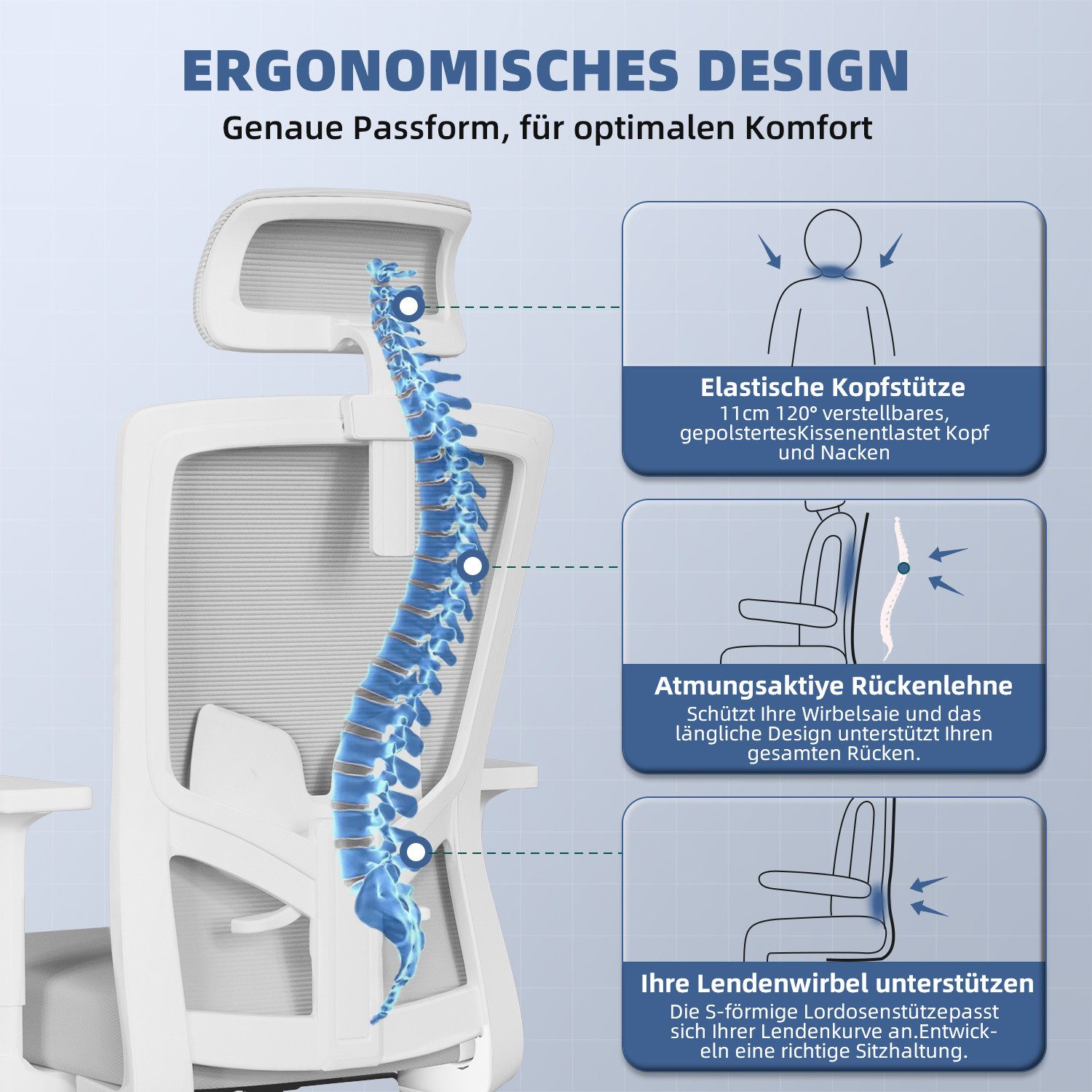 Adormii Bürostuhl Ergonomischer Bürostuhl, Schreibtischstuhl Chefsessel günstig online kaufen