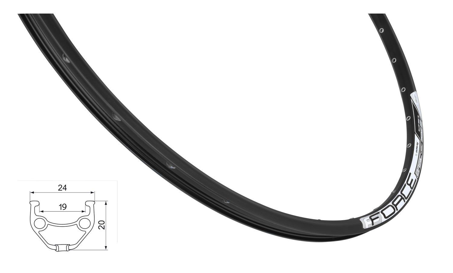 Fahrrad-Laufrad Felge28/29" FORCE BASIC DISC 622x19/ 32 schwarz