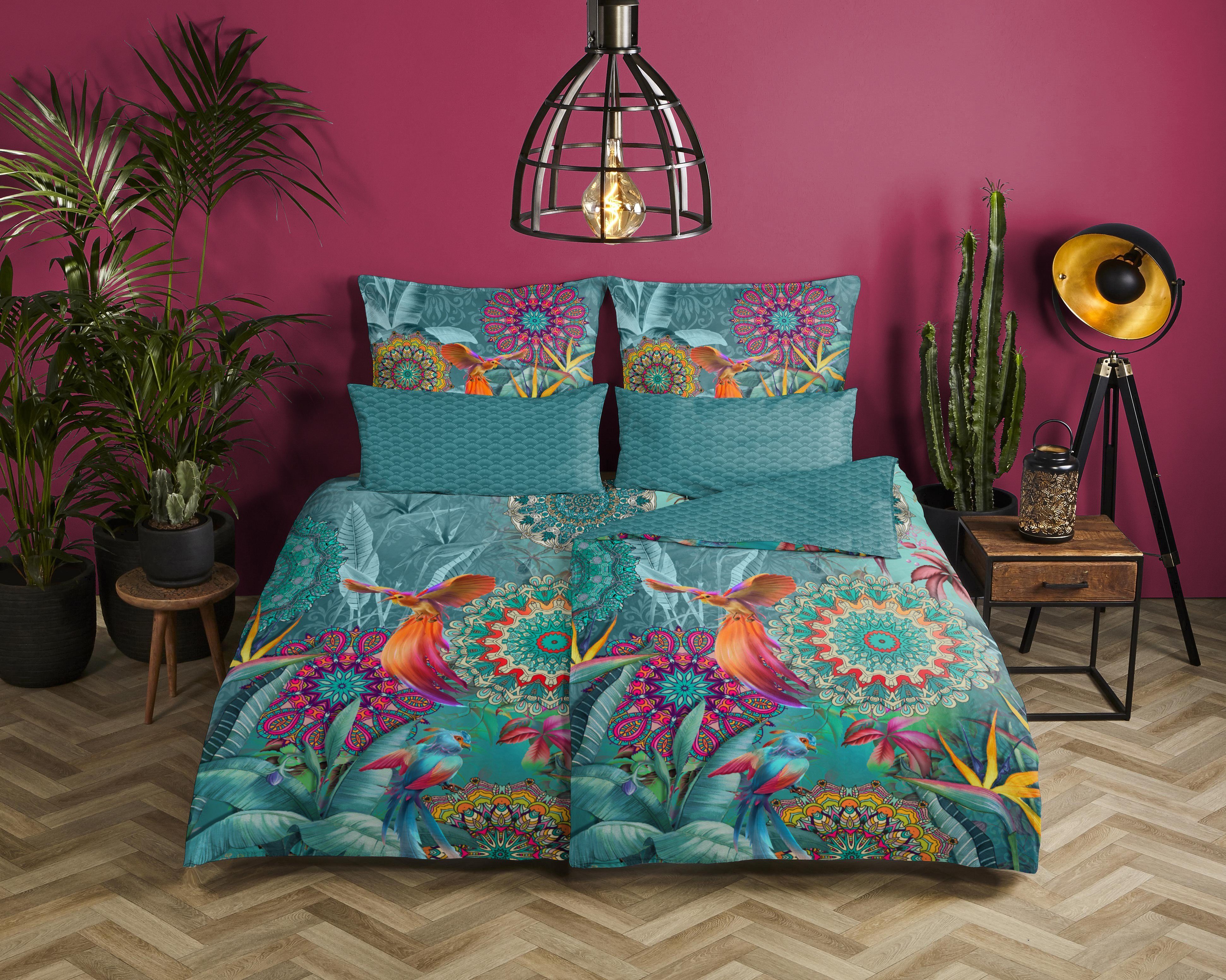 hip Bettwäsche Mako Satin 135x200 cm 80x80 cm Lovise 6995.99.08 Multi, Baum günstig online kaufen