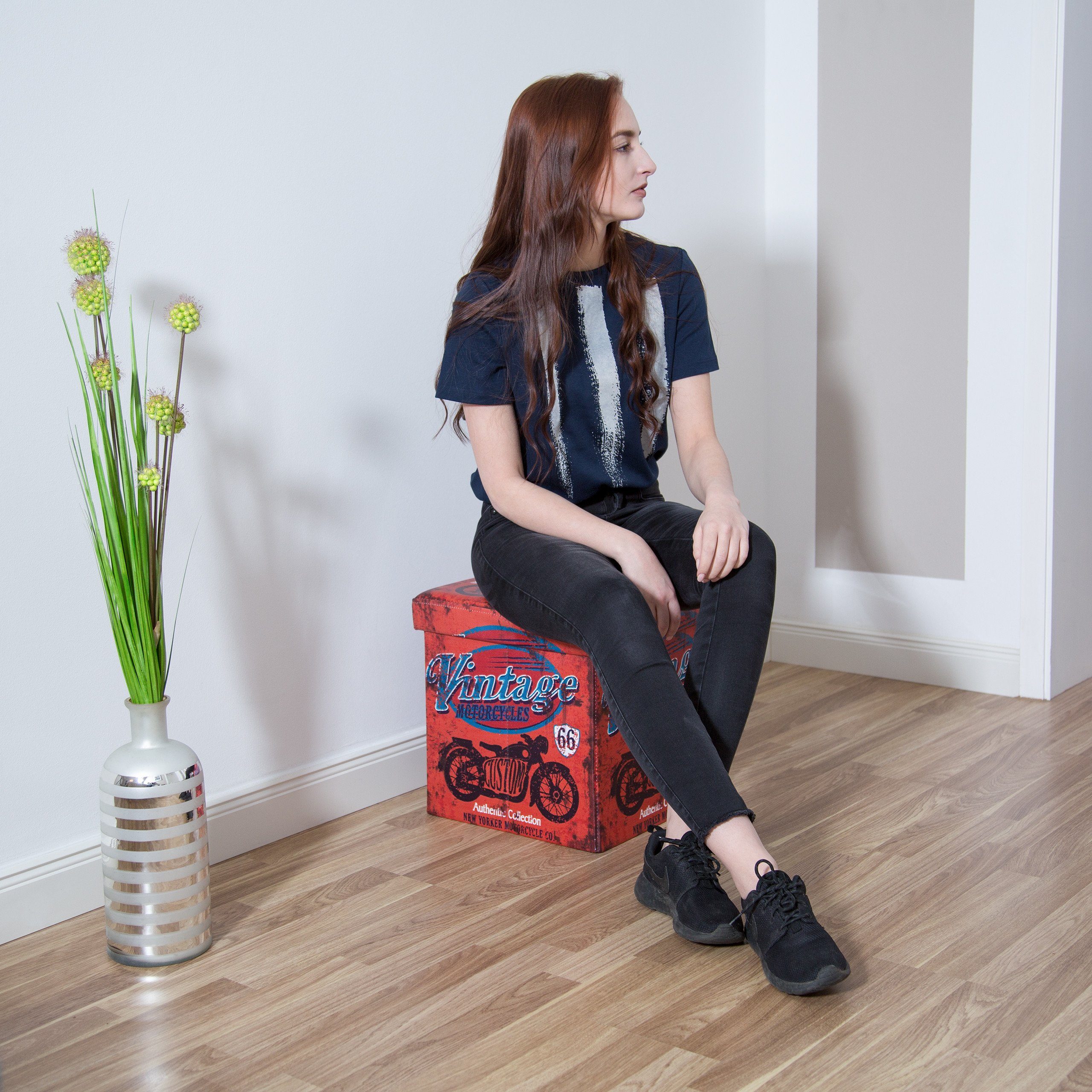 relaxdays Sitzhocker mit Stauraum Trendmotiv, Car günstig online kaufen
